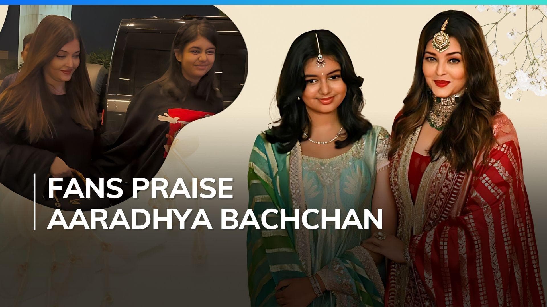 Aaradhya Bachchan shouts 'careful!' after paparazzi startle her and Aishwarya Rai at the airport | Watch 