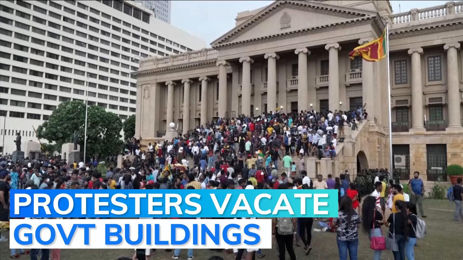 Sri Lanka's anti-government protesters hand back govt buildings to authorities