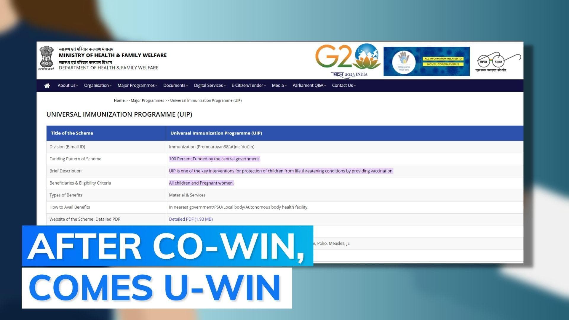 Govt launches U-WIN to digitise India's universal vaccination programme