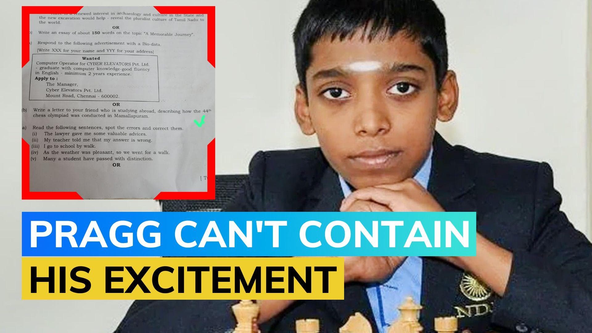 Grandmaster R Praggnanandhaa delighted by chess question in Class 12 exam, shares photo