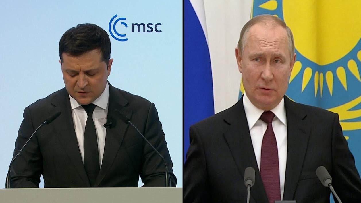 Ukrainian President calls on Russia's Vladimir Putin to meet as tensions soar