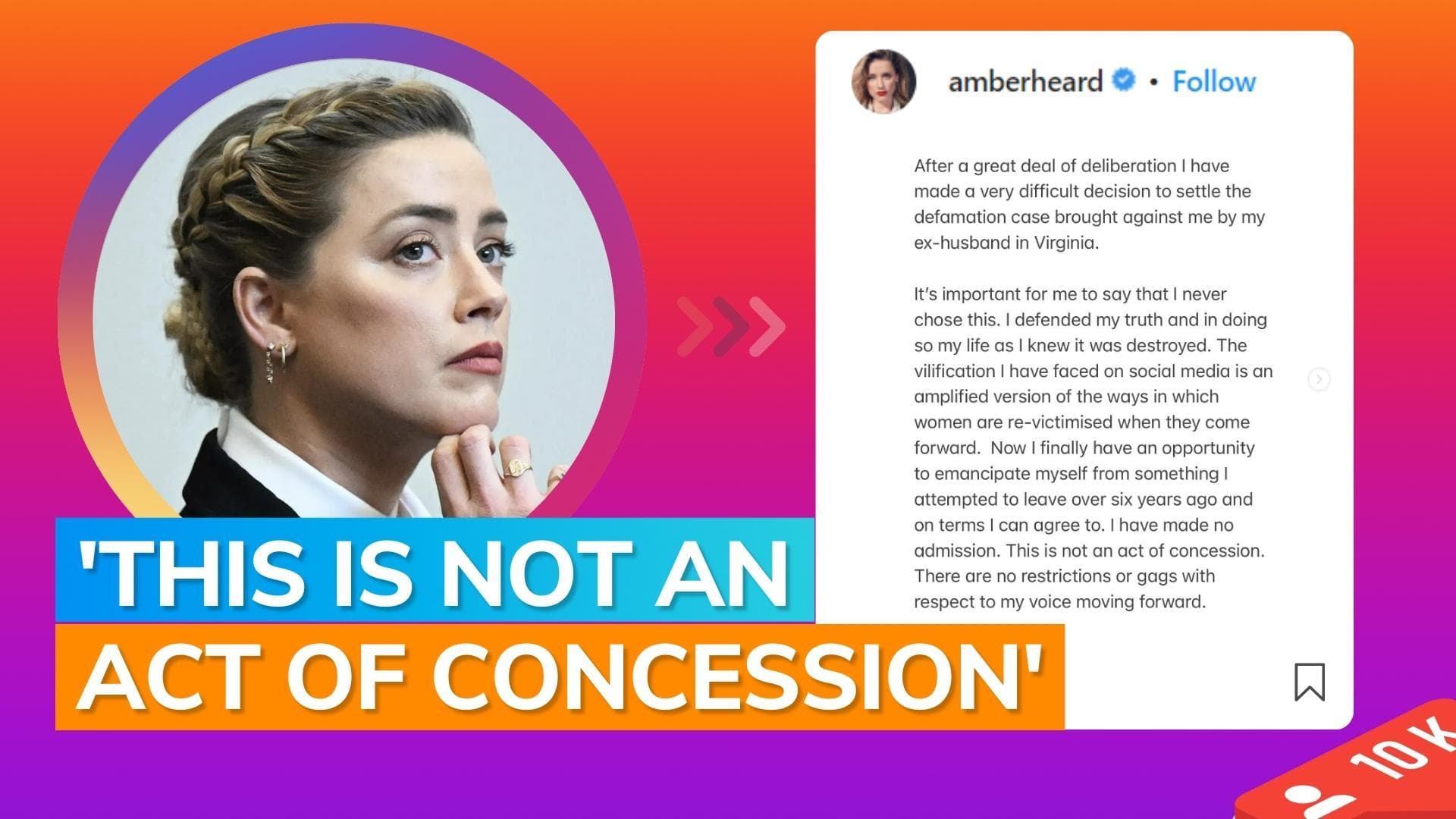 Amber Heard settles defamation suit with Johnny Depp, writes long note explaining decision