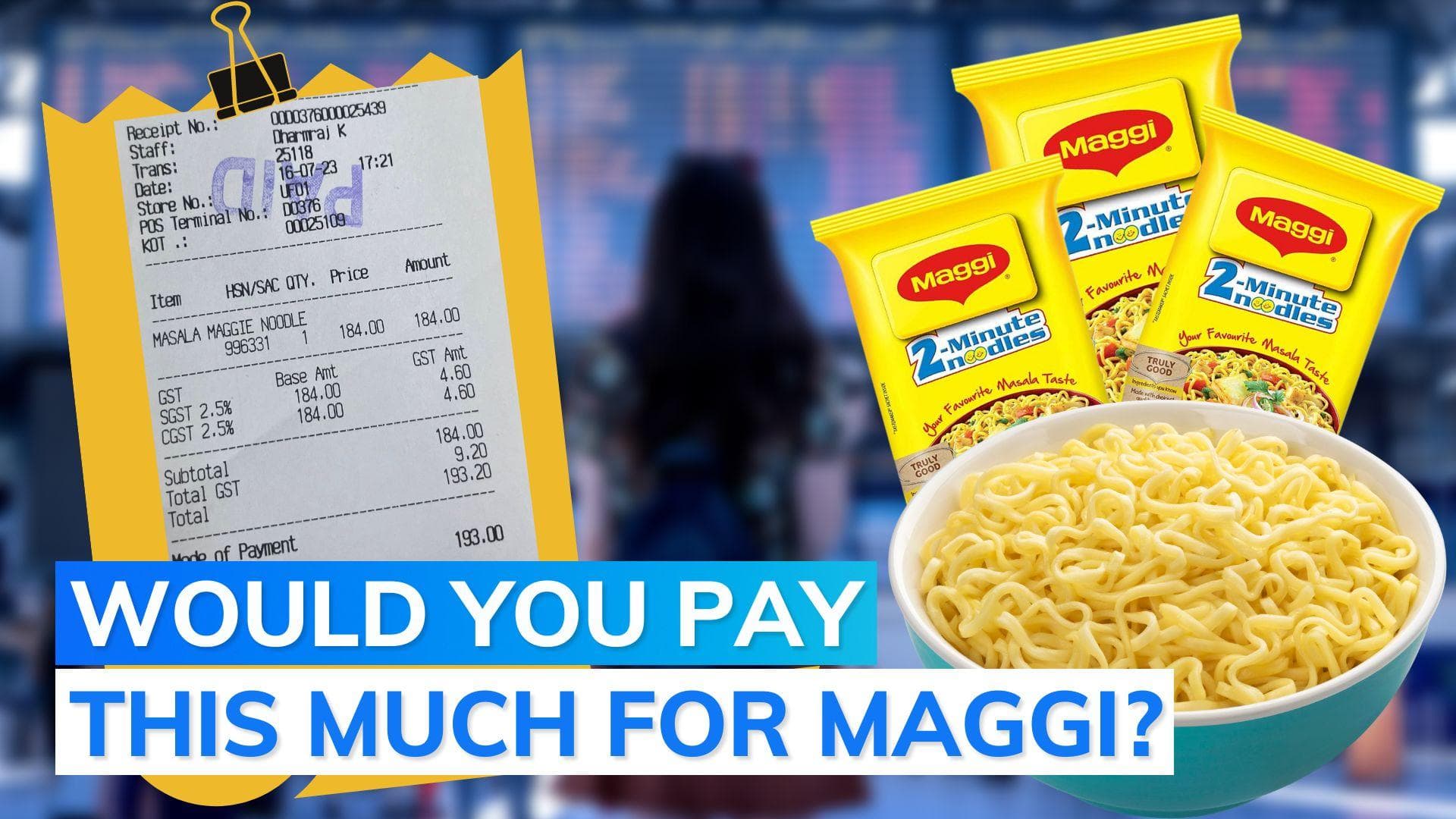 ₹200 for one Maggi noodles plate? Airport bill goes viral