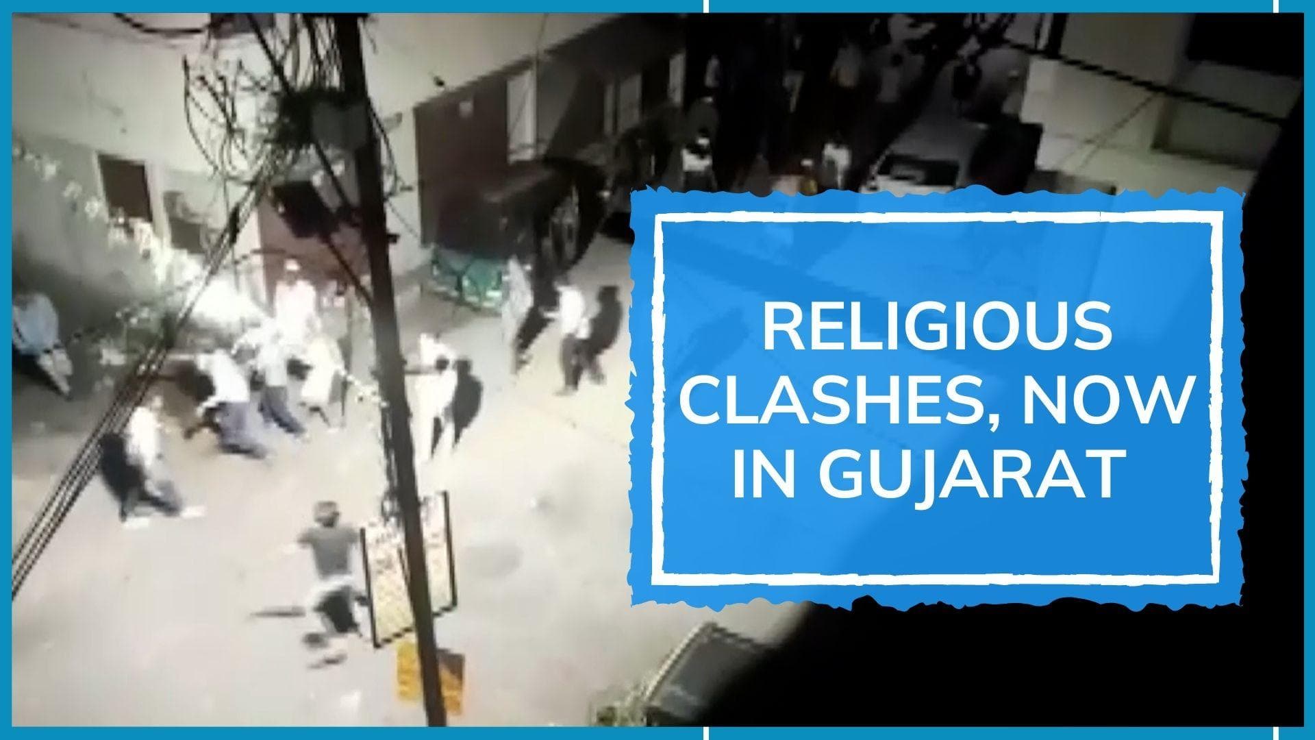 Gujarat: violence on camera; stone pelting, religious shrine vandalised after road accident