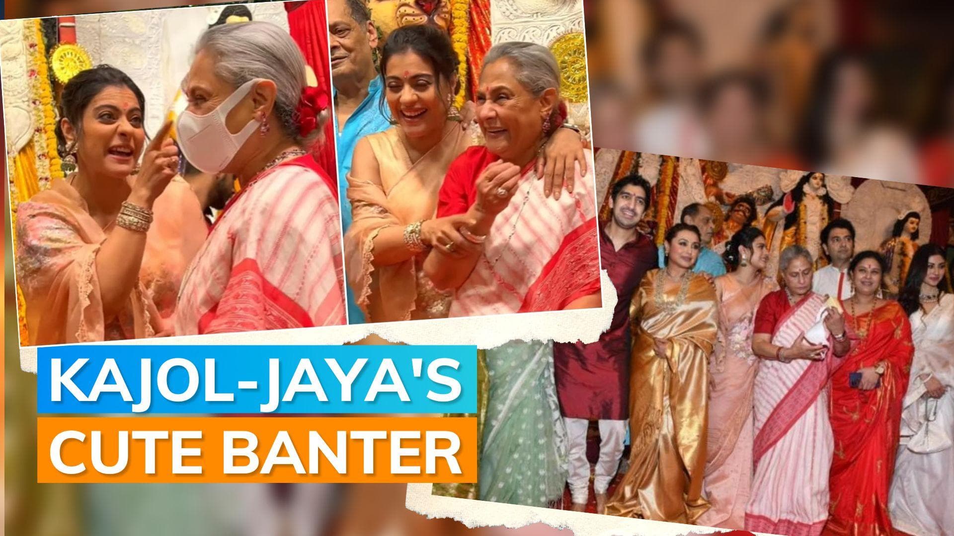 Kajol forces Jaya Bachchan to remove her mask at Durga Pandal, says ‘mask nikalna padega’  