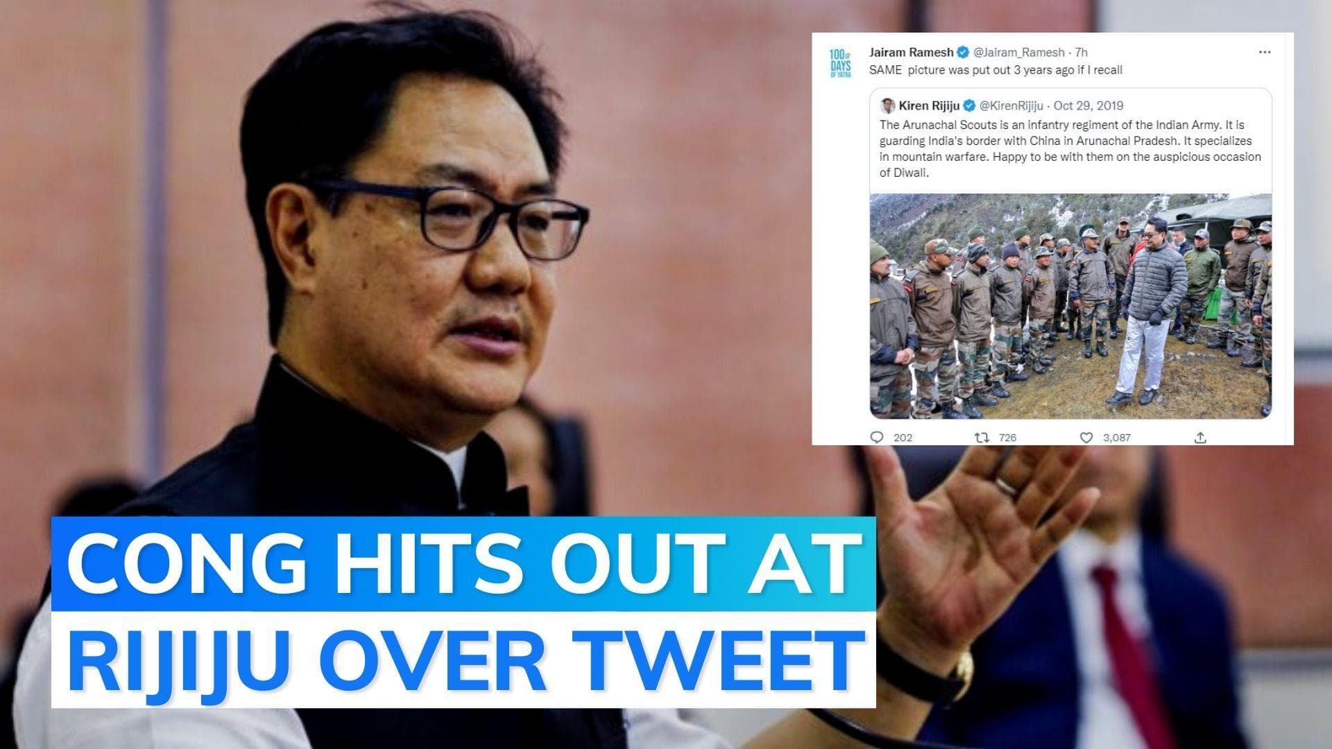 Tawang clash: Rijiju targets Rahul Gandhi over his remark, gets called out for sharing old image
