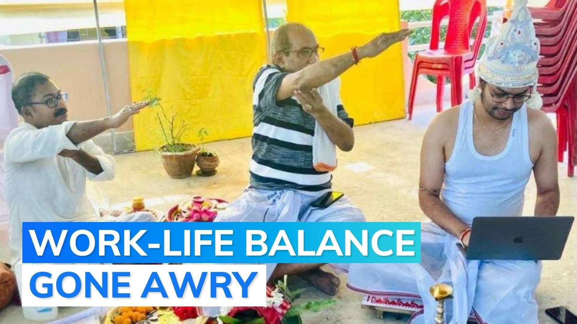 Groom works on laptop on wedding day. Netizens ask why?