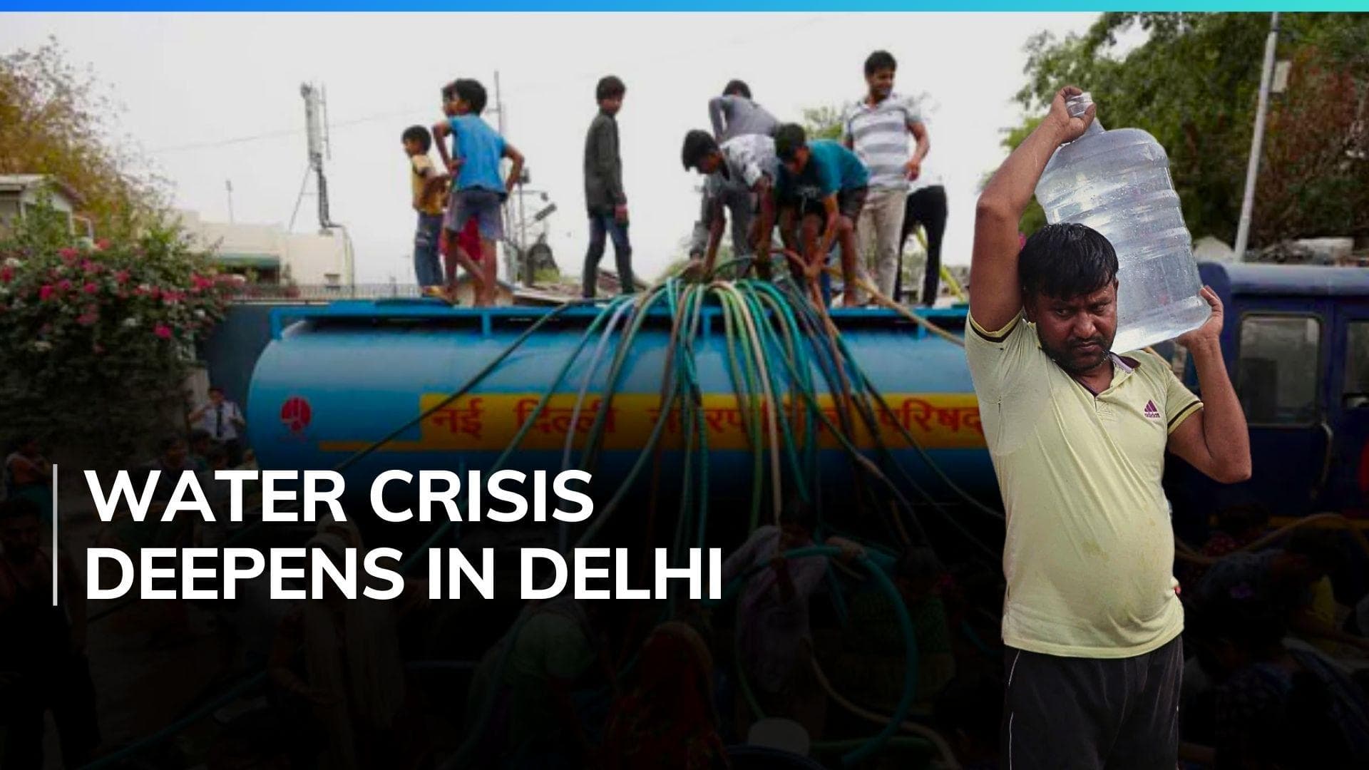 Parched Delhiites run behind water tanker to quench thirst, videos go viral 