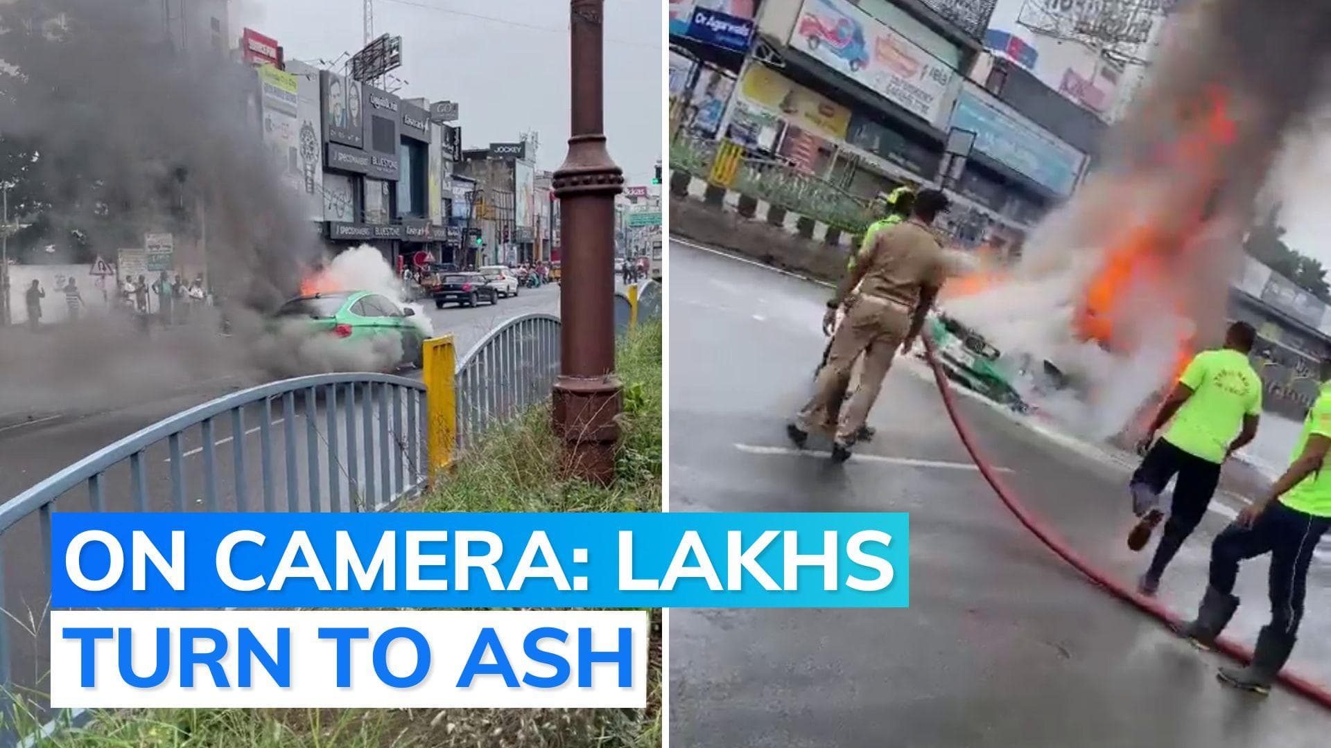 Watch: BMW bursts into flames in Chennai, video viral