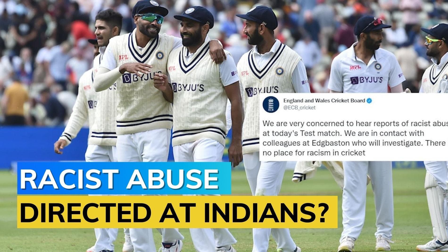 India Vs England: ECB investigating crowd racism at Edgbaston Test