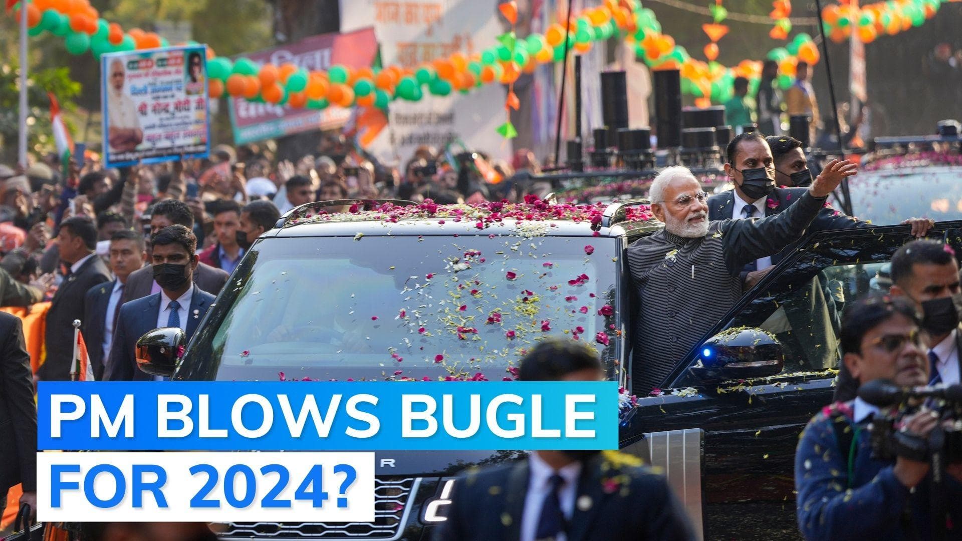 PM Modi holds mega roadshow in Delhi amid BJP's national executive meet