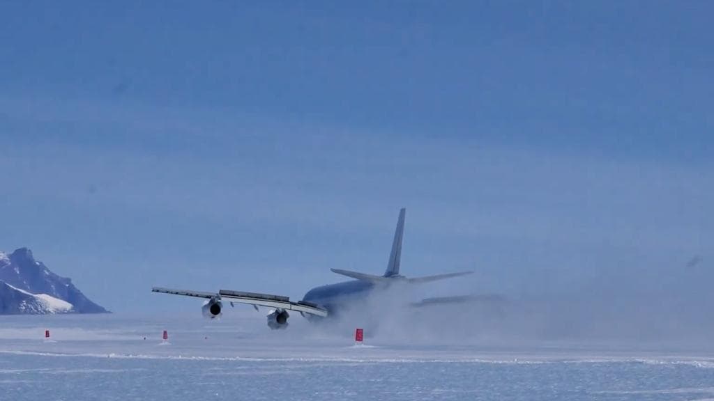 Flying into history books: Airbus flight lands on 'blue glacial ice' in Antarctica