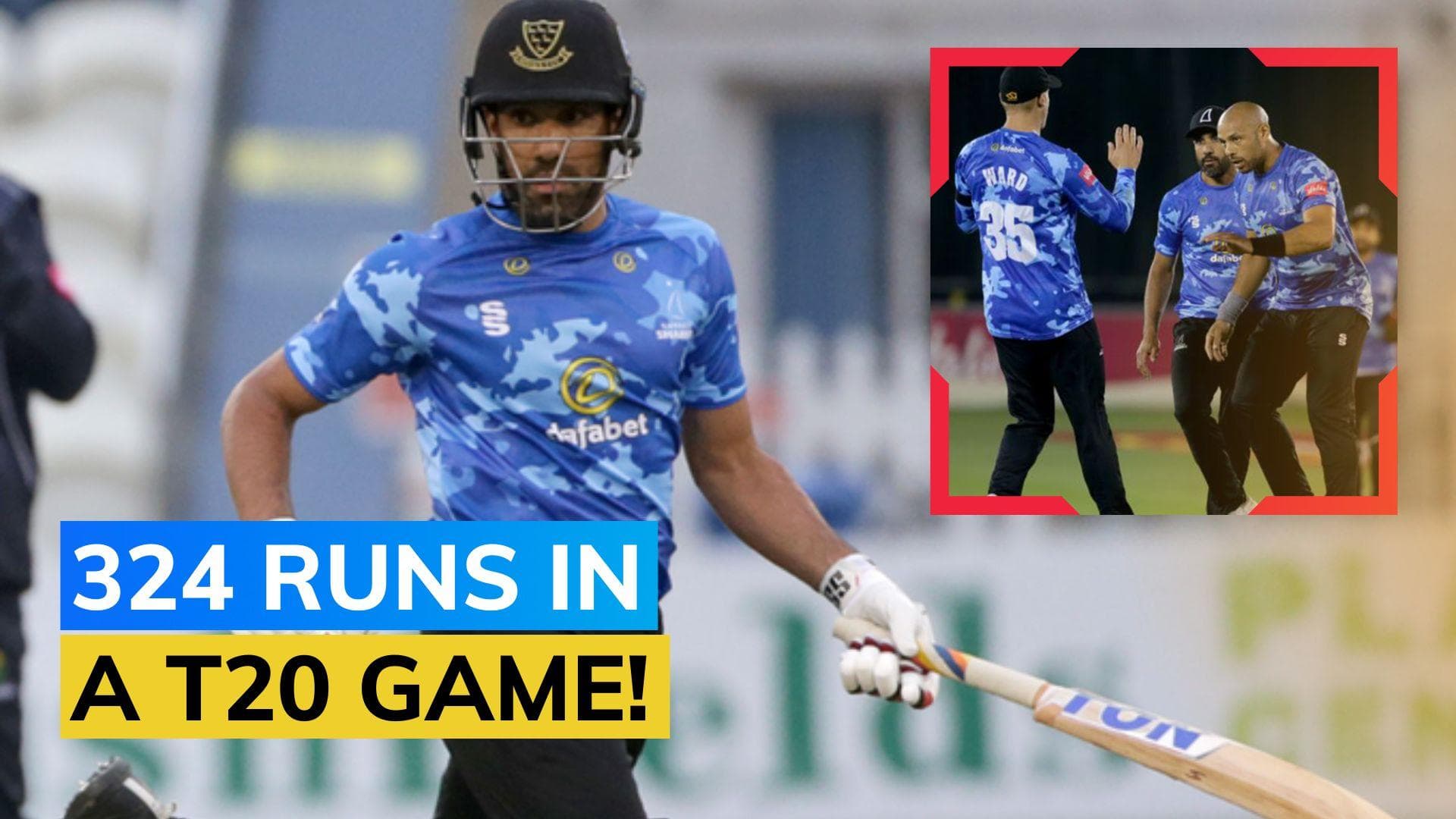 Watch! Ravi Bopara smashes 38 runs in an over as Sussex breach 300-total mark in T20 cricket