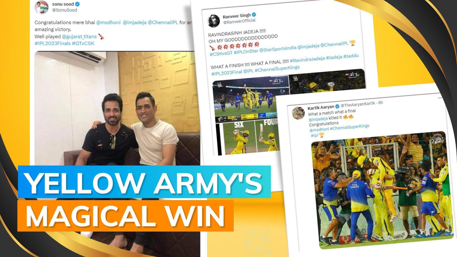 IPL 2023 final: Ranveer Singh, Abhishek Bachchan, Kartik Aaryan, others express excitement on CSK's win