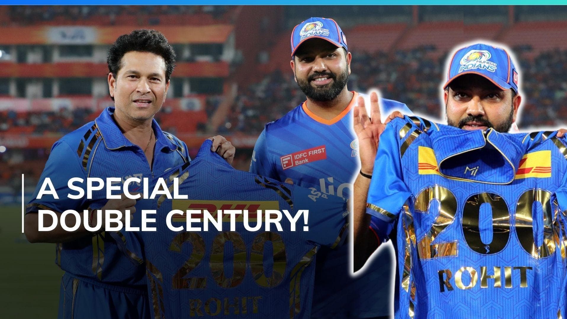 Watch! Rohit Sharma becomes 1st player to play 200 IPL games for MI; Tendulkar presents special jersey