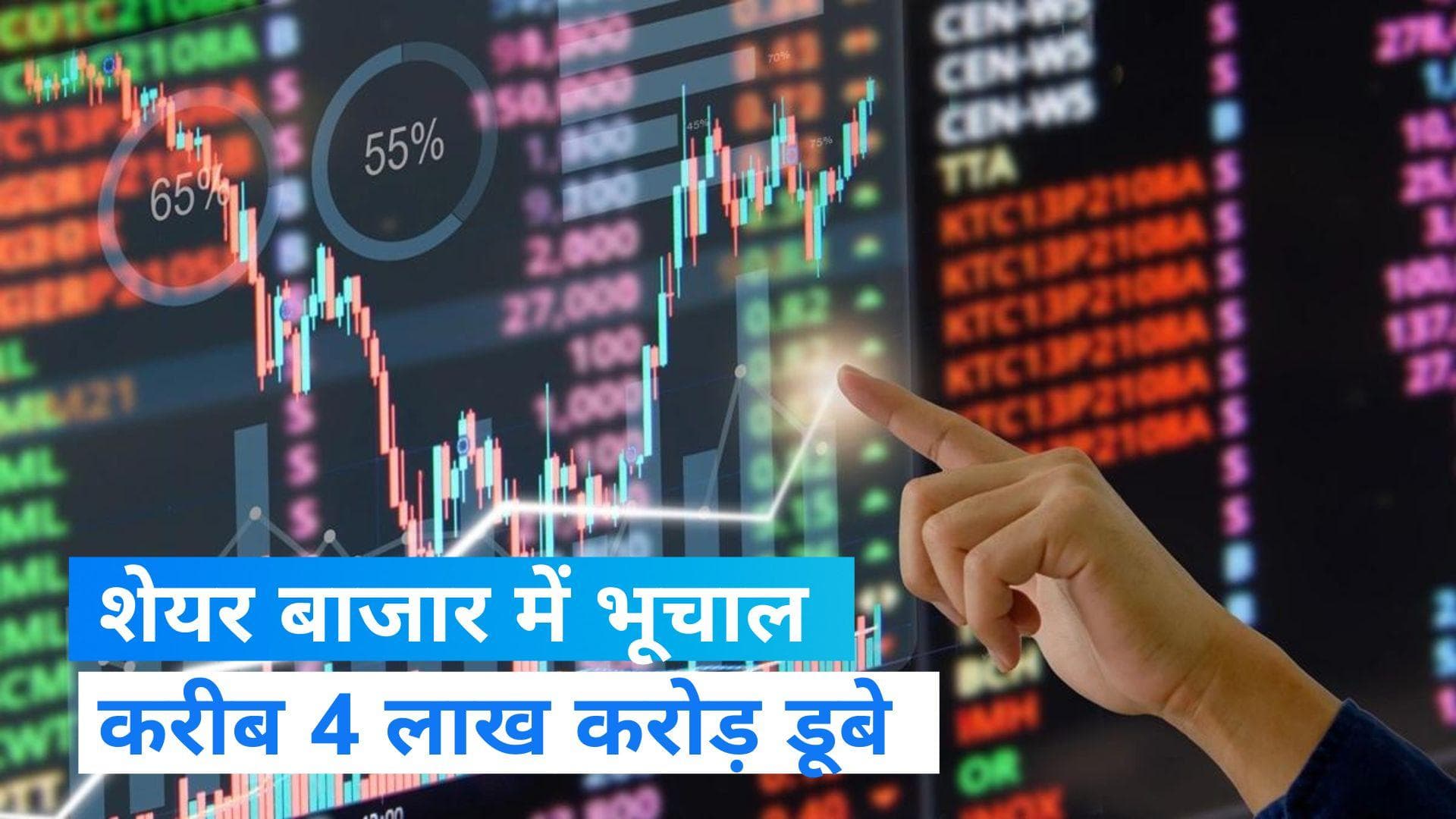 Stock Market Crash: शेयर बाजार धड़ाम, 900 अंक टूटकर बंद हुआ सेंसेक्स, निवेशकों को लगी 4 लाख करोड़ की चपत