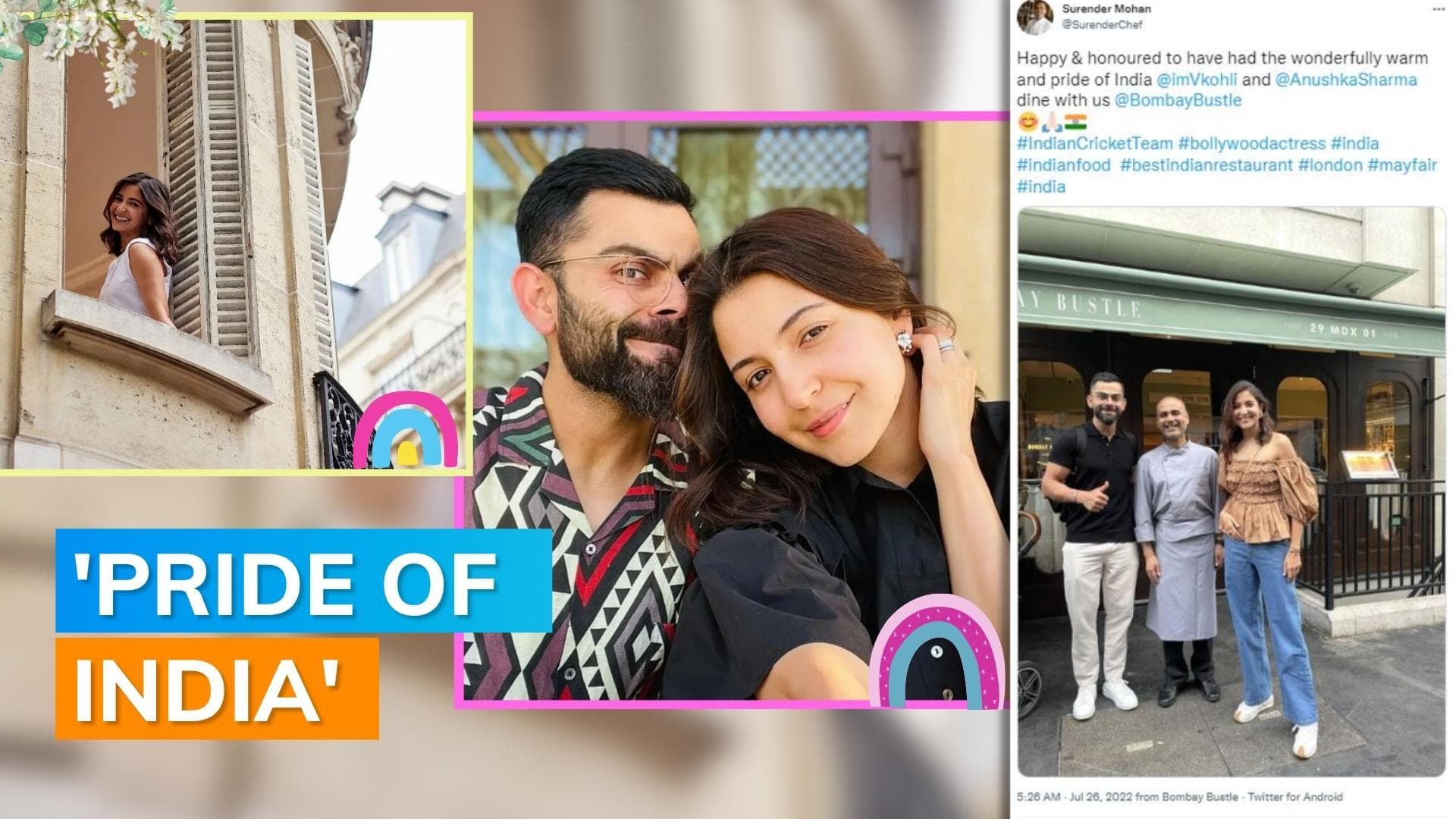 Anushka Sharma-Virat Kohli enjoy a meal at Indian restuarant in London, pose with chef