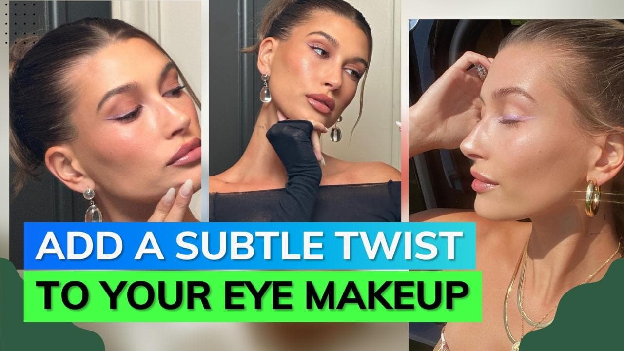 Glam up your eyes with lavender eyeliner this summer; take inspo from Hailey Bieber