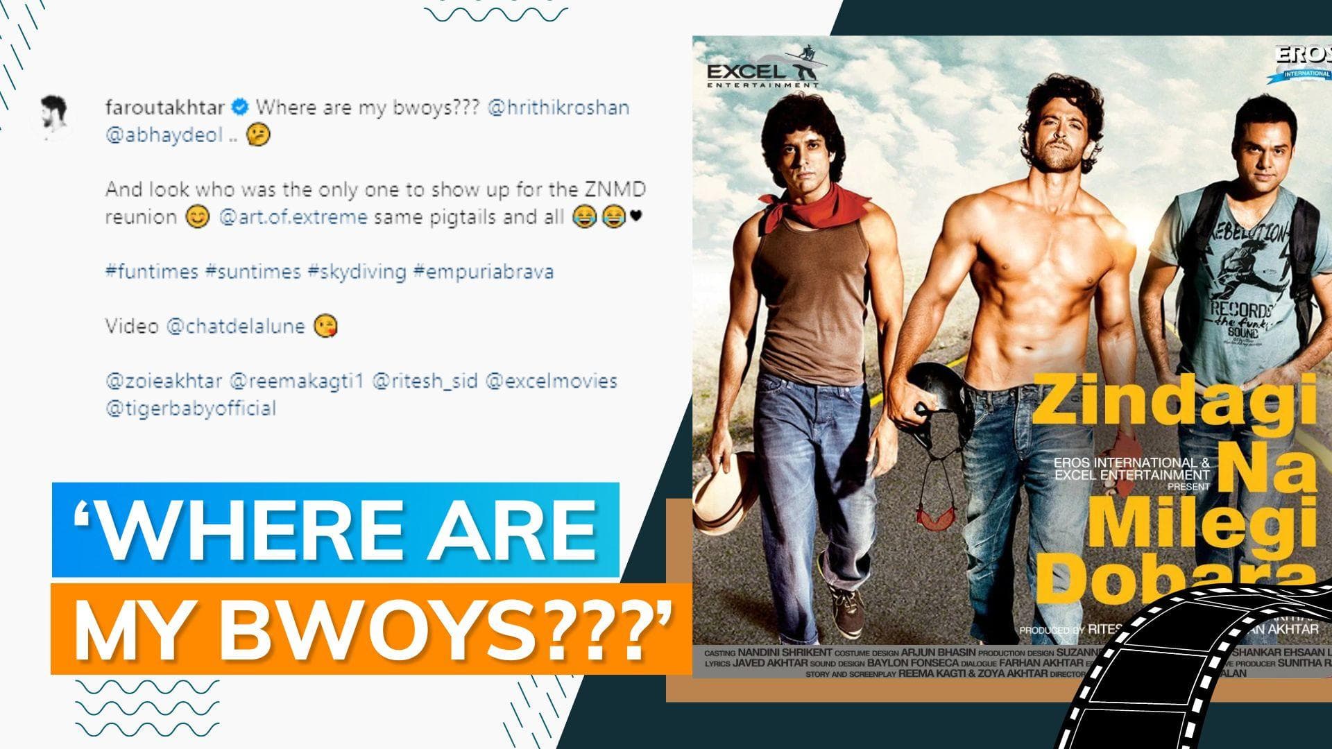 Farhan Akhtar goes skydiving; misses ‘Zindagi Na Milegi Dobara’ co-stars Hrithik Roshan and Abhay Deol