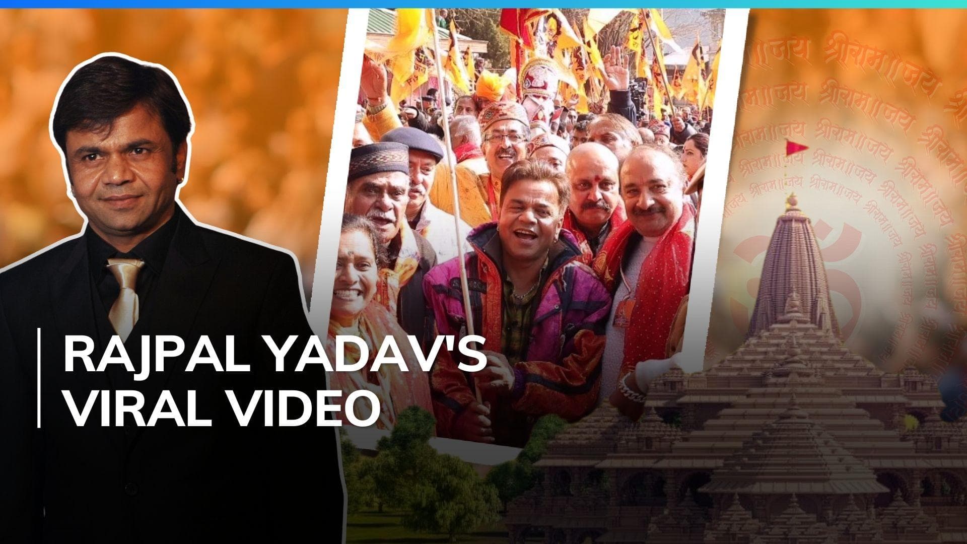 Rajpal Yadav waves saffron flag, dances to celebrate inauguration of Ram Mandir: watch the video 