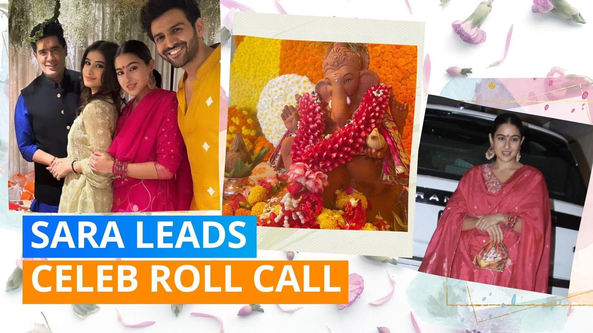 Sara Ali Khan, Manish Malhotra and many others arrive at Kartik Aaryan's home for Ganpati Darshan | watch