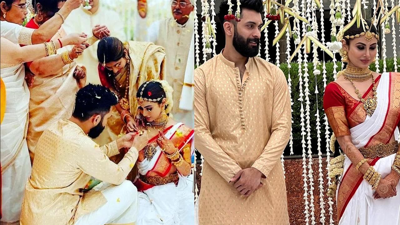 Mouni Roy and Suraj Nambiar tie the knot as per South Indian rituals, newlyweds' pics break the Internet 