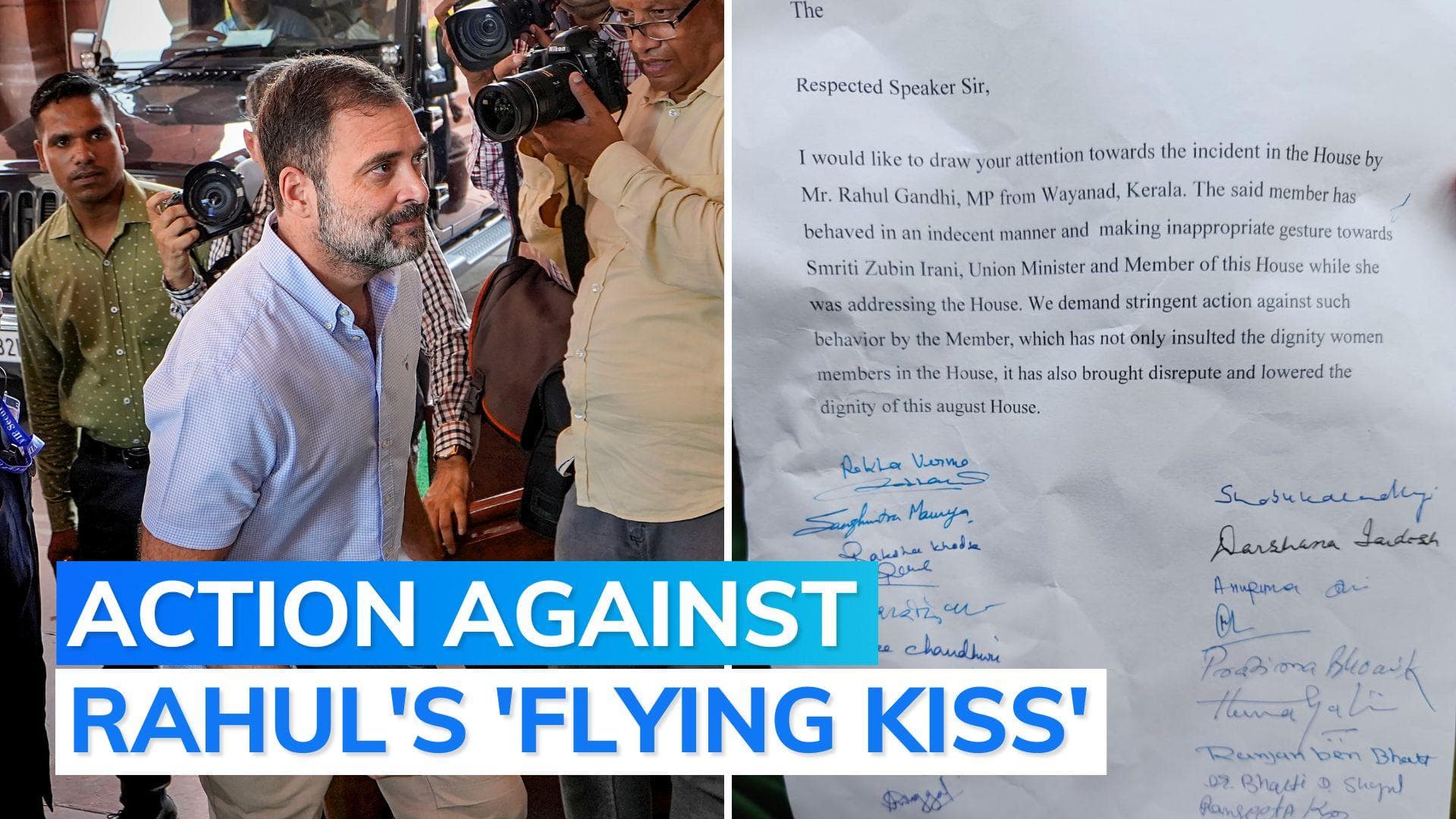 No Confidence debate | BJP women MPs lodge complaint against Rahul Gandhi