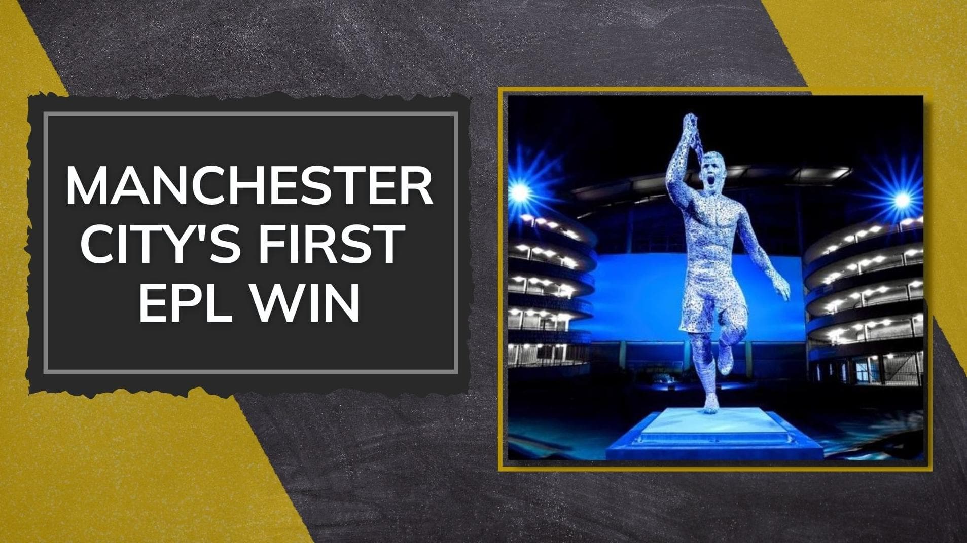 'Sergio Aguero statue', Manchester City celebrates the iconic '93.20' moment