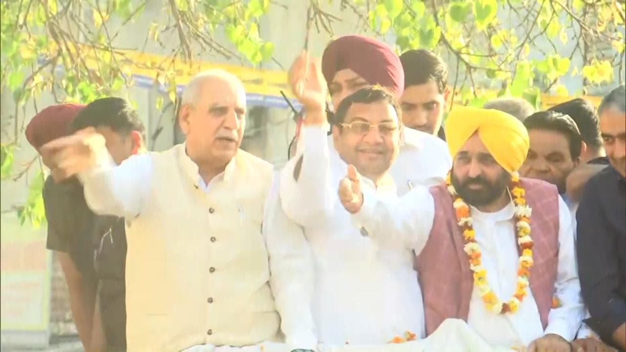 Bhagwant Mann takes out roadshow in Haryana's Kurukshetra