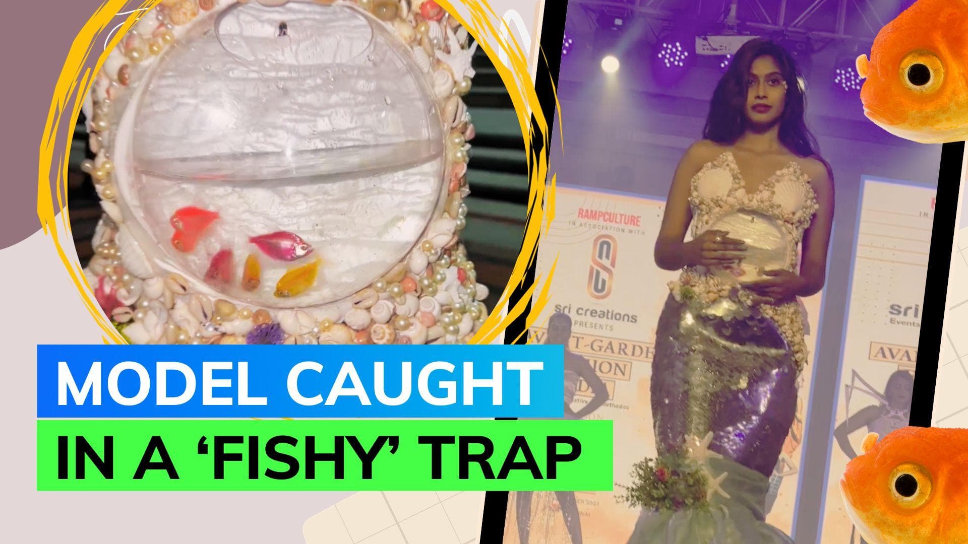  Viral Video: Netizens slam model for wearing live fish in mermaid attire