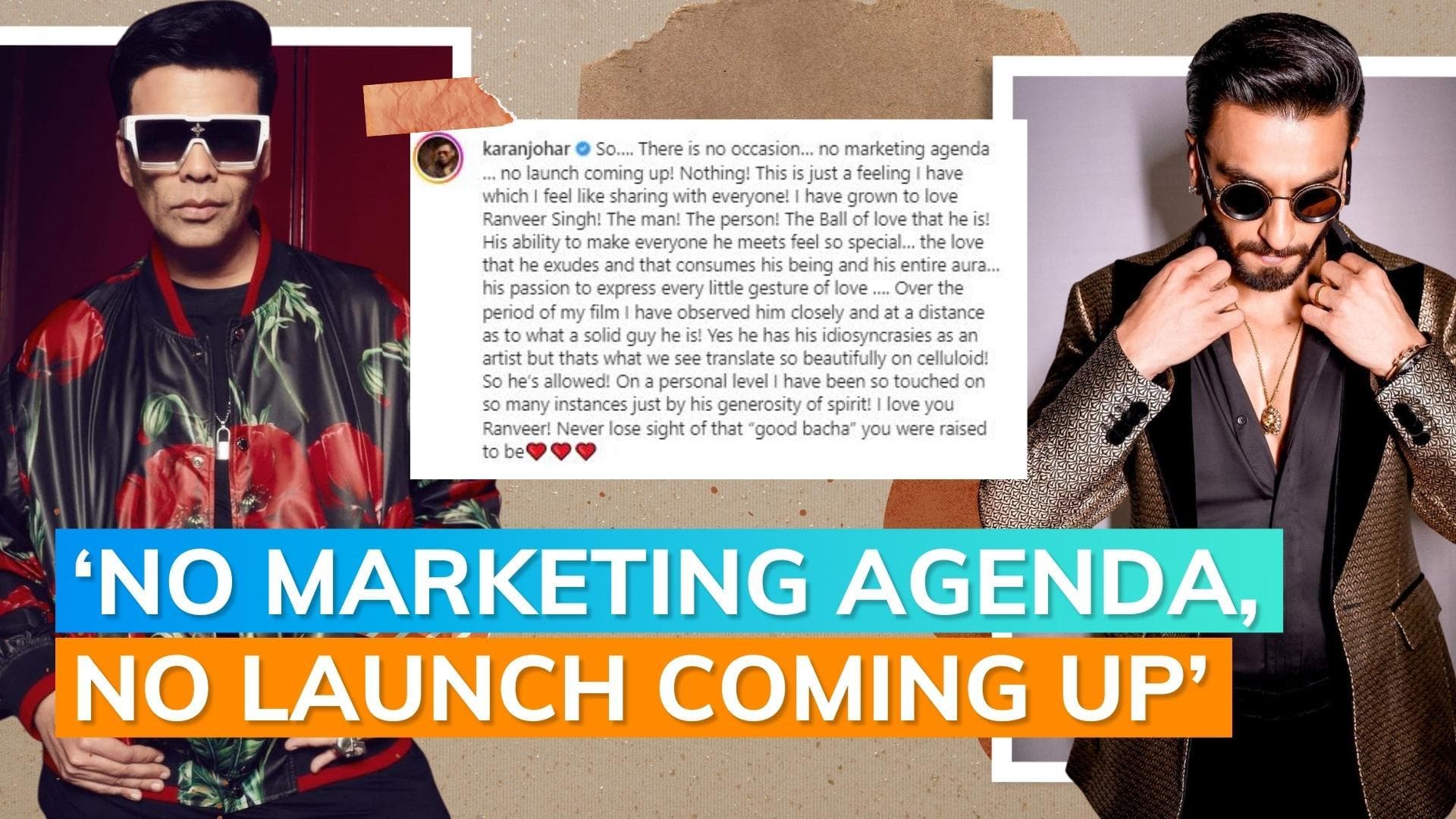 Karan Johar shared a special post for Ranveer Singh, calls him 'a solid guy' 