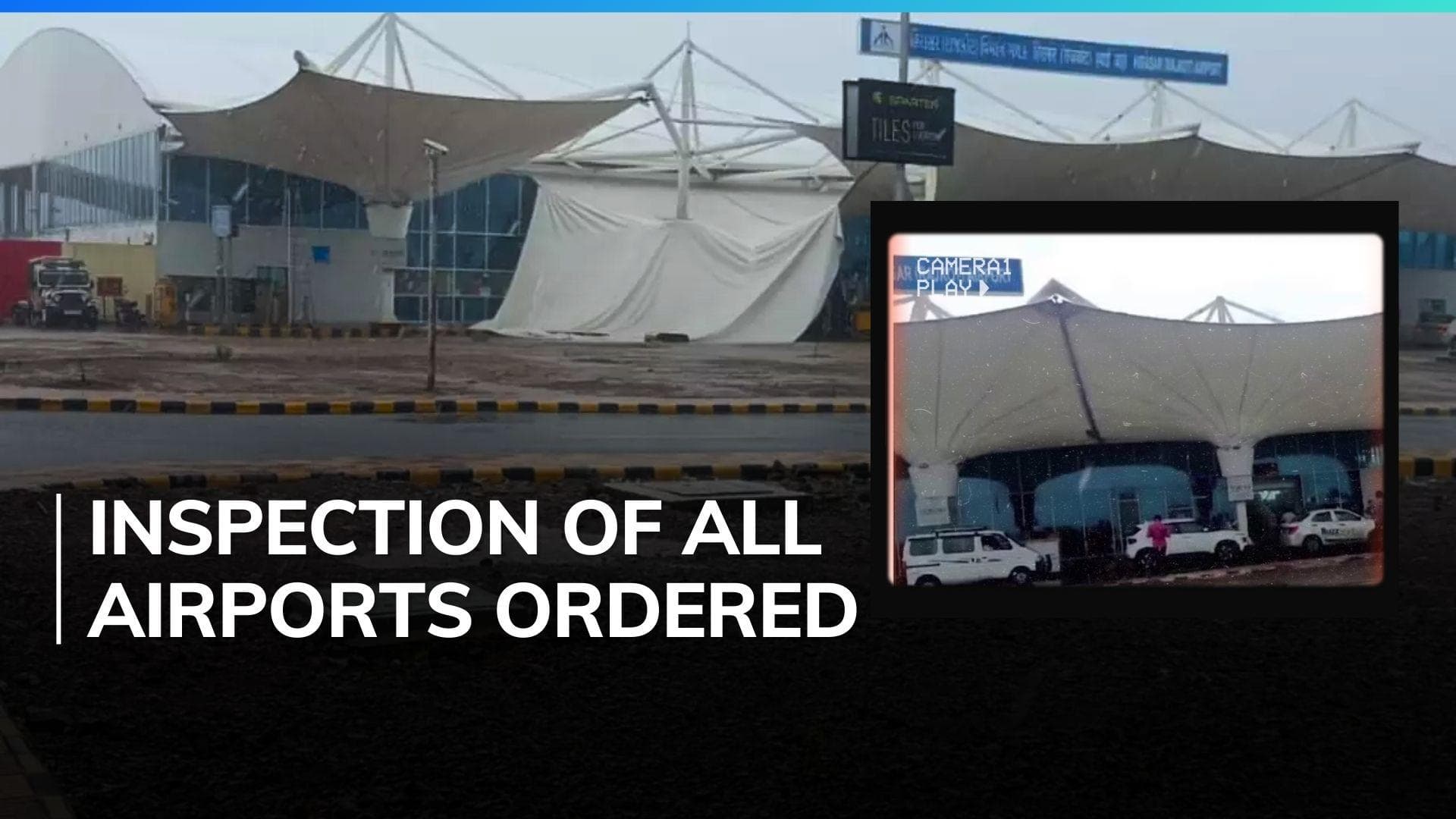 After Delhi airport tragedy, canopy collapses at Rajkot airport | Watch