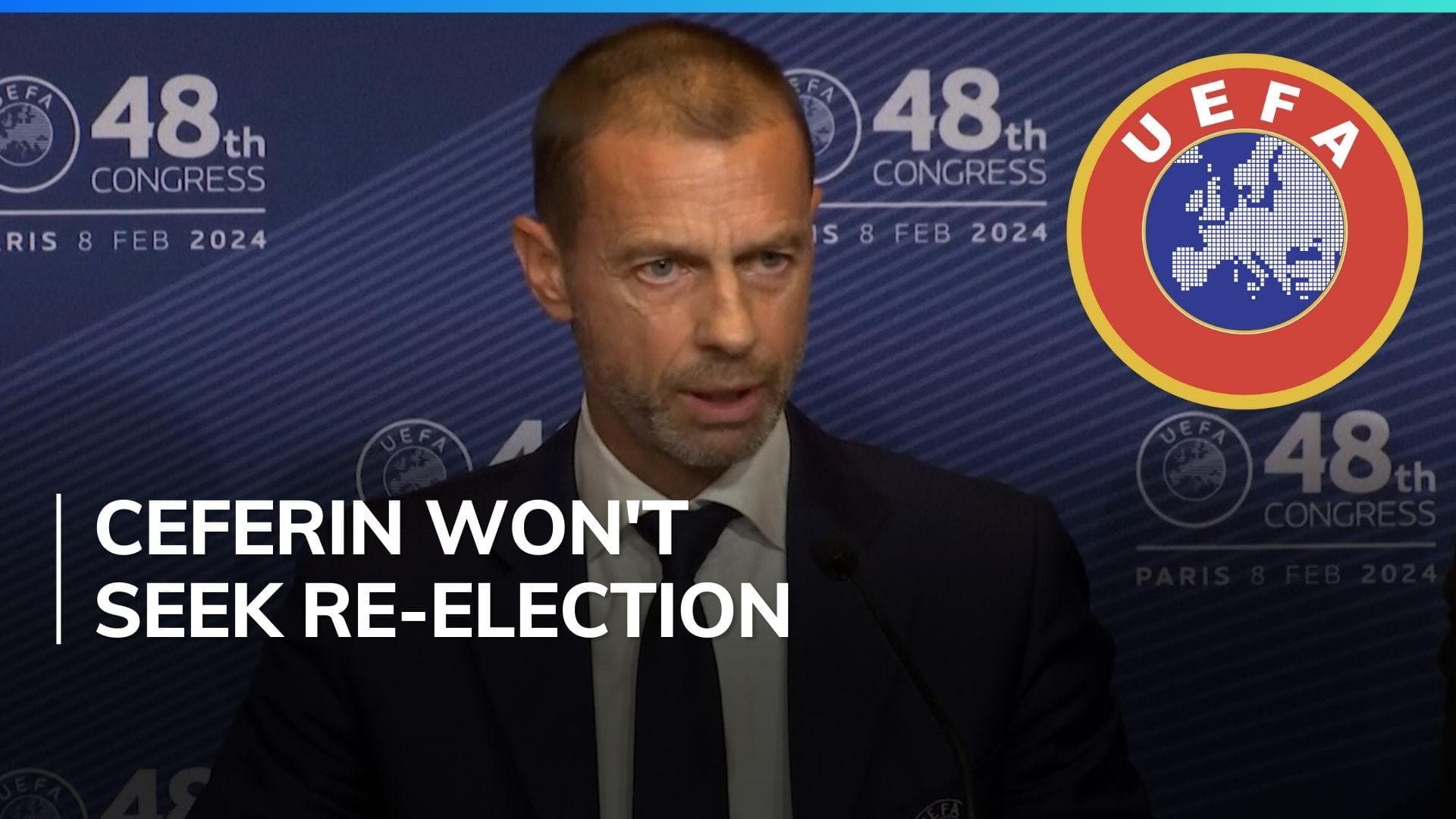 Watch: UEFA President Aleksander Ceferin declares he'll stand down in 2027