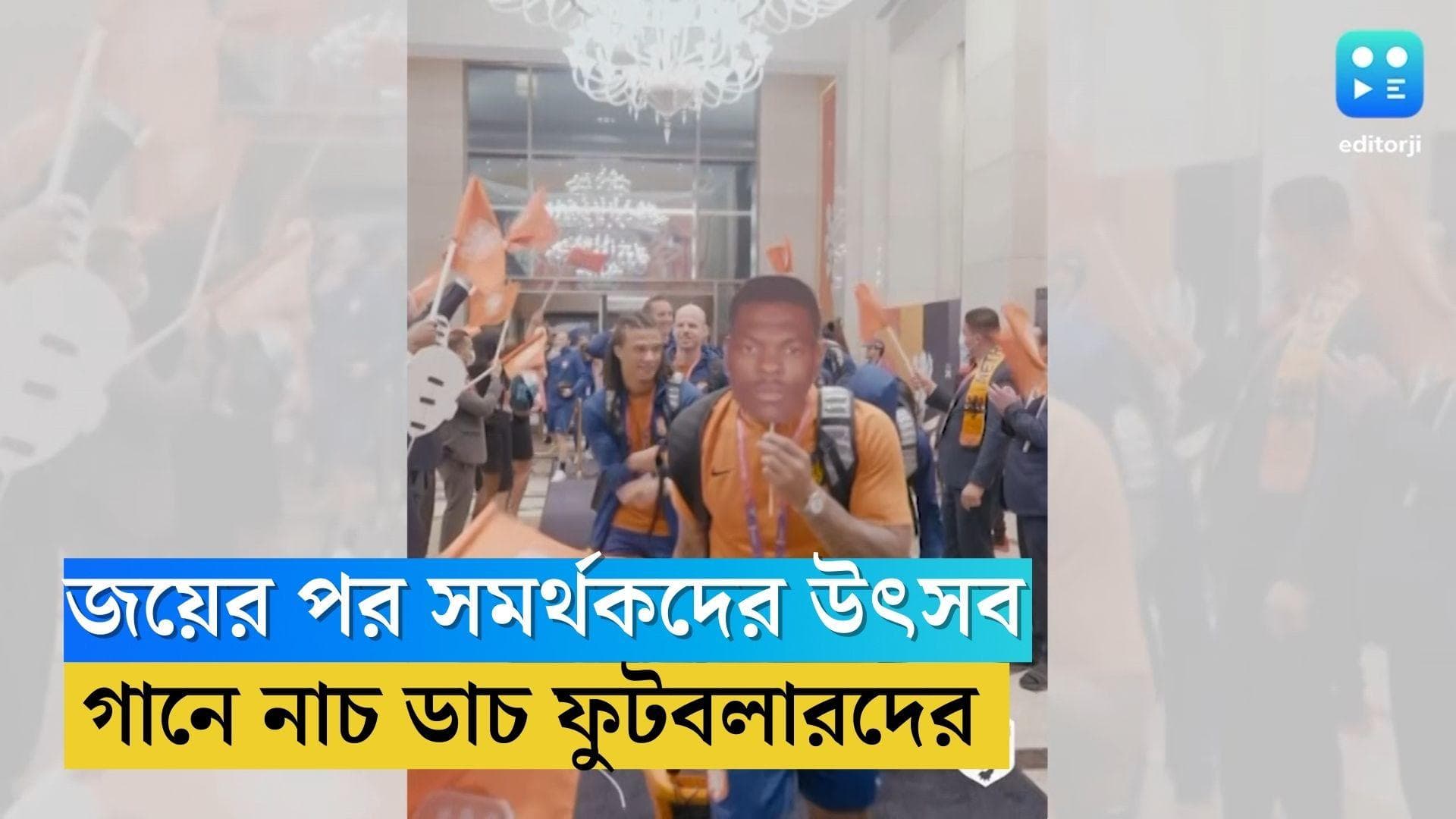 Netherlands Celebration: হোটেলে ফিরতেই অভ্যর্থনা, সমর্থকদের সঙ্গে নাচ ডাচ ফুটবলারদের
