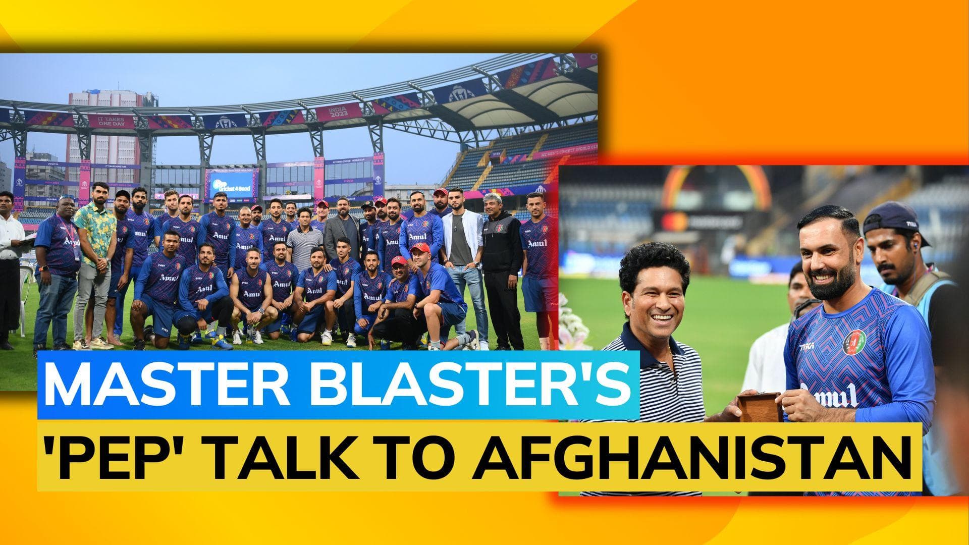 Watch: Sachin Tendulkar meets Afghanistan cricket team during practice session | ICC Cricket World Cup 