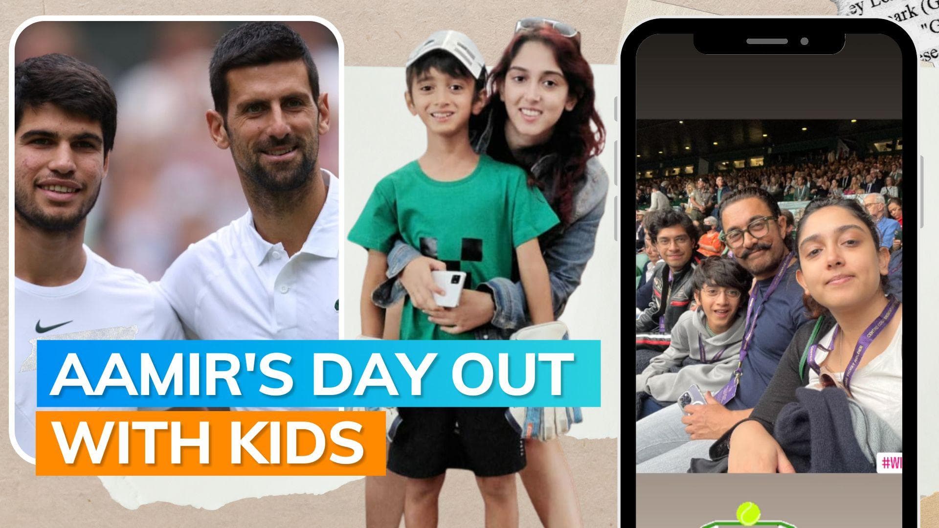 Wimbledon 2023: Aamir Khan attends tennis tournament with daughter Ira Khan, sons Azad and Junaid