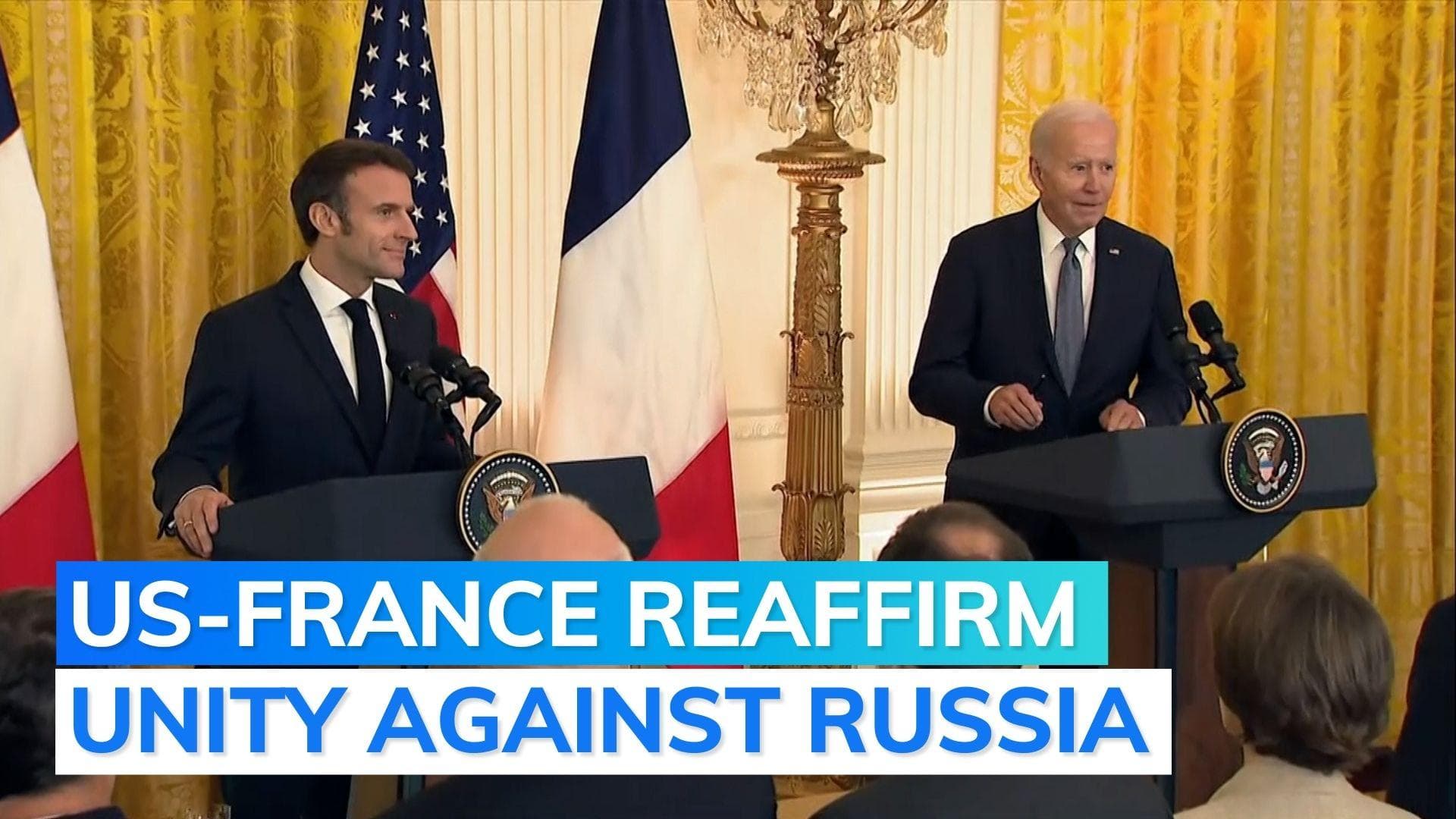 Joe Biden, Emmanuel Macron pledge to hold Russia accountable for 'war crimes' in Ukraine
