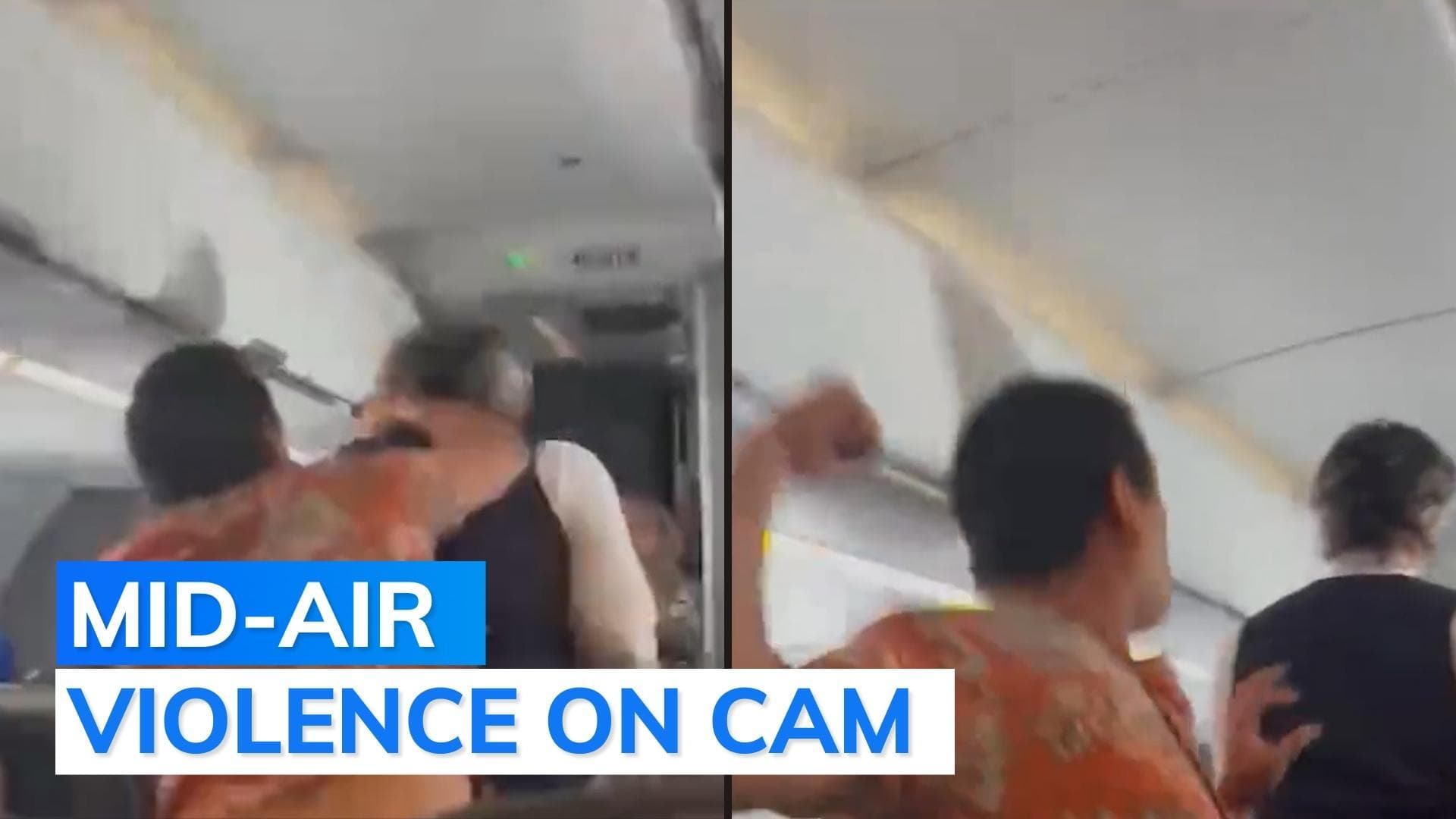 VIDEO: passenger physically assaults flight attendant, held; banned for life by airlines
