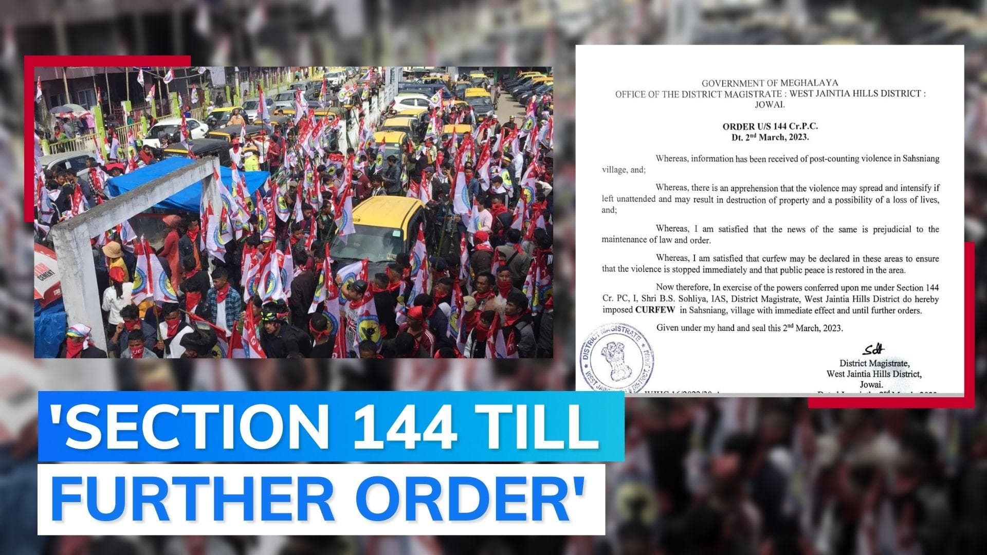 Meghalaya: authorities impose curfew in Sahsniang village after reports of post-poll violence