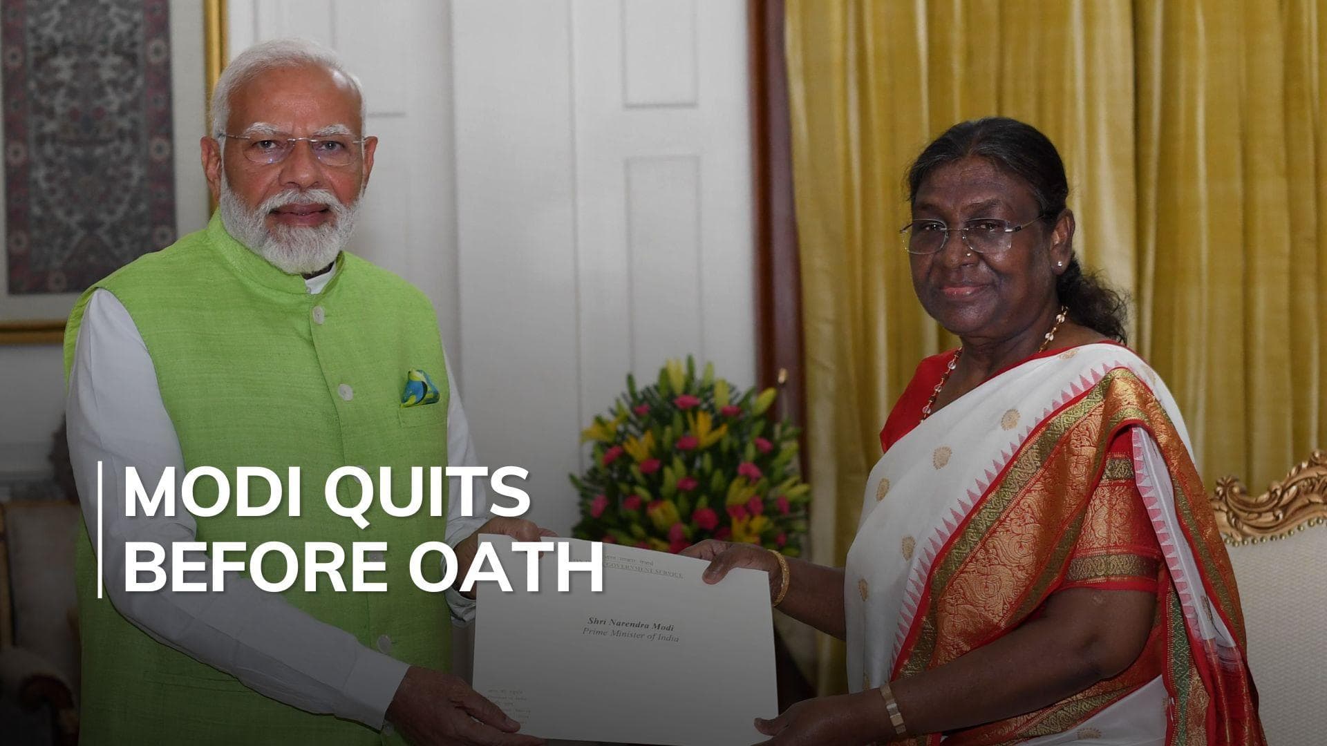 Narendra Modi submits resignation to President Droupadi Murmu 