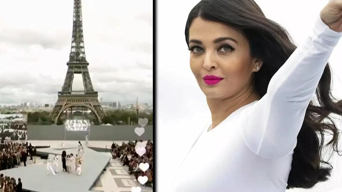 Aishwarya Rai: ধবধবে সাদা পোশাকে ফ্যাশন রানওয়েতে ঐশ্বর্য