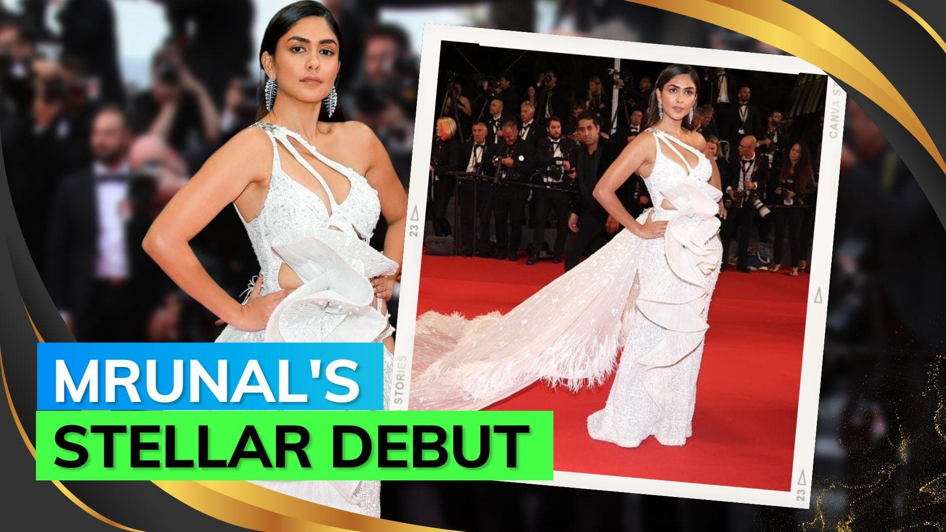 Cannes 2023: Mrunal Thakur marks red carpet debut in white cut out gown