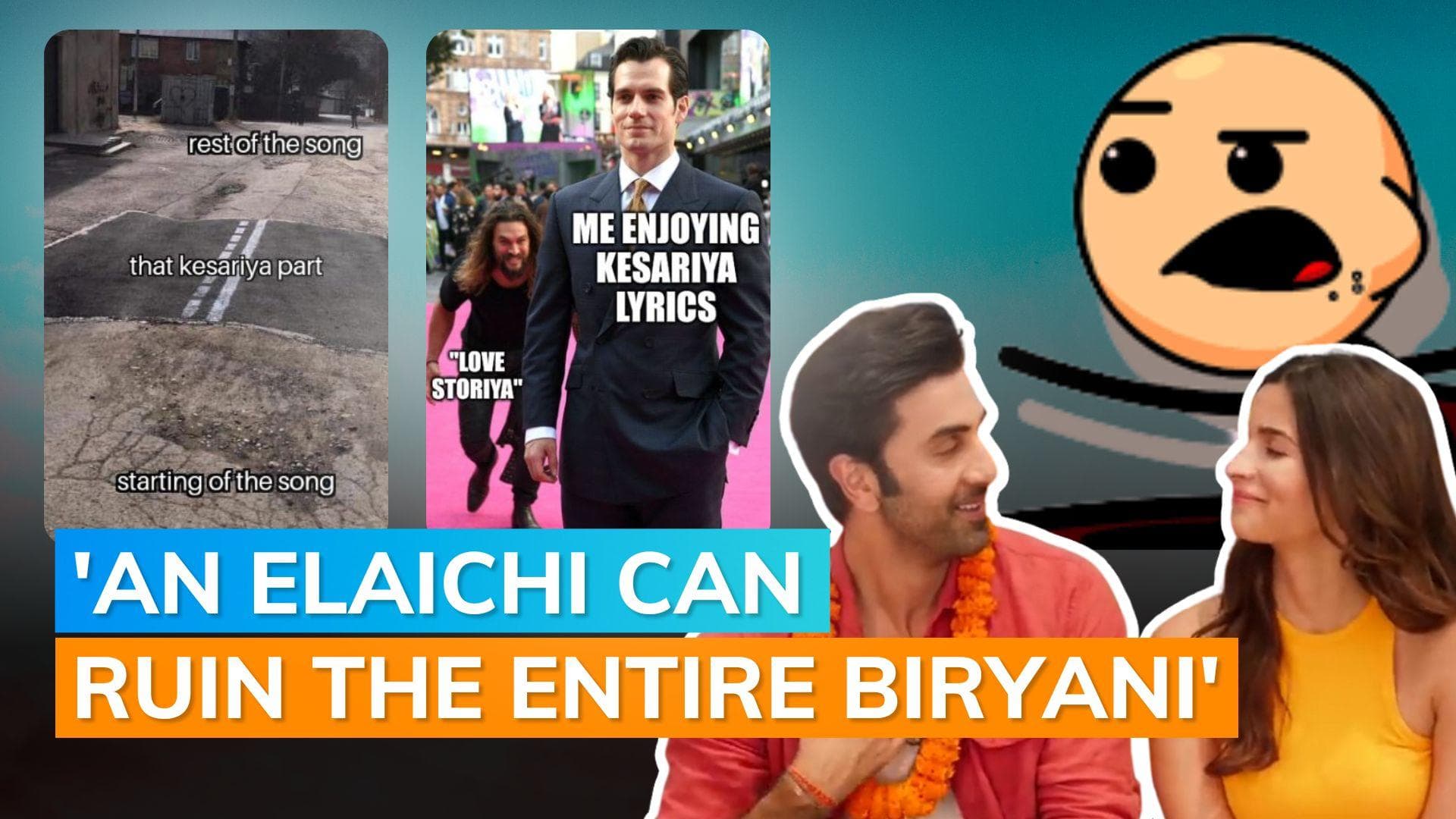 'Brahmastra': Twitter reacts on love ballad Kesariya's 'love storiya' line 