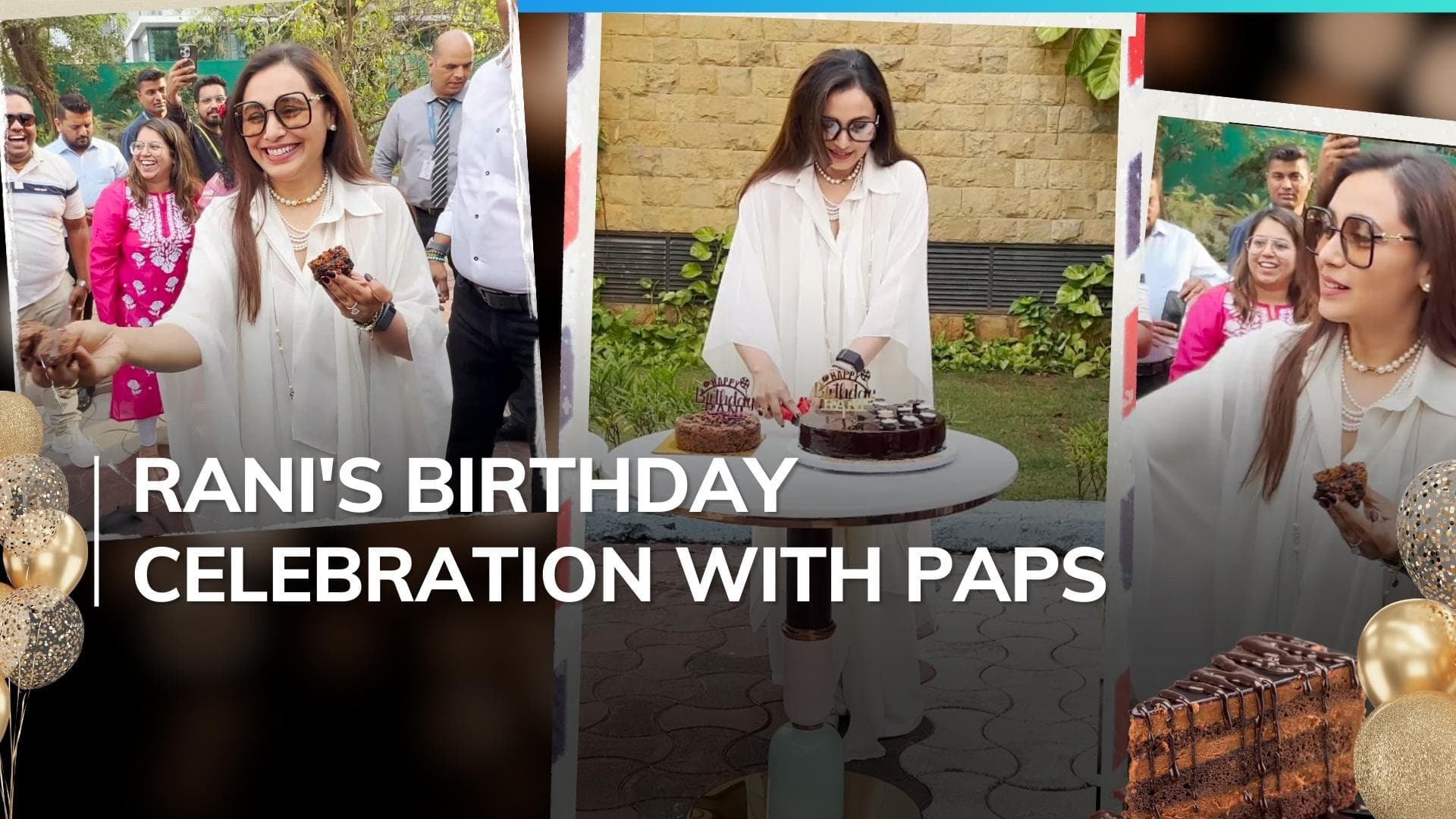 Watch: Rani Mukerji celebrates birthday a day in advance, cuts cake with paparazzi 