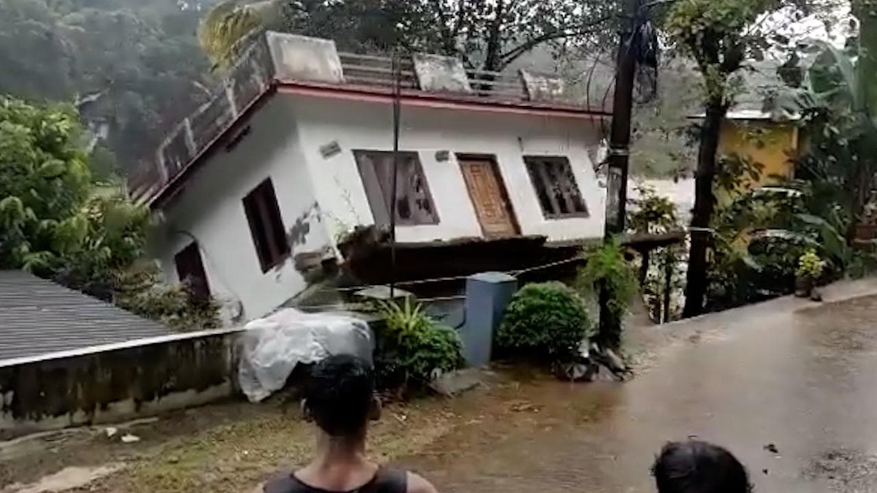 Watch: house in Kerala gets washed away by strong river currents