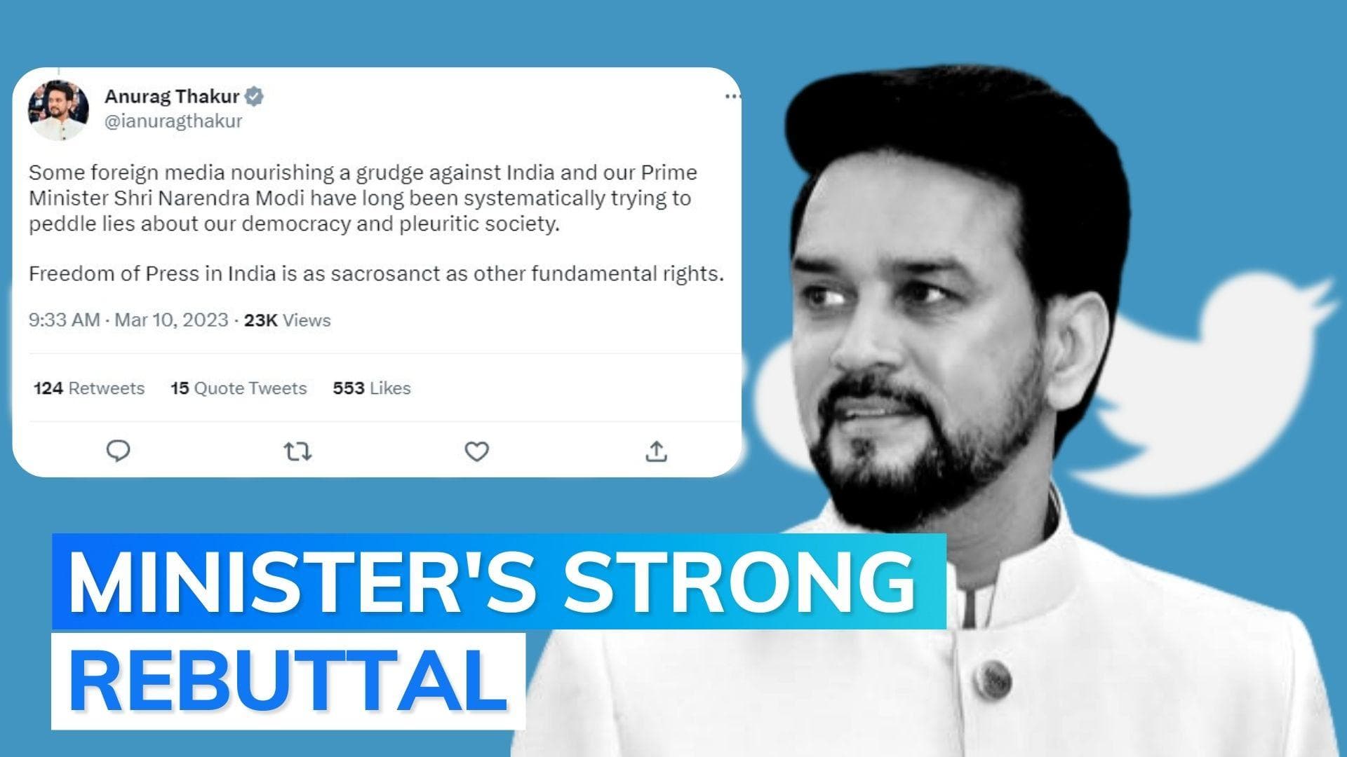 Anurag Thakur condemns New York Times article on Kashmir, terms it as 'mischievous'
