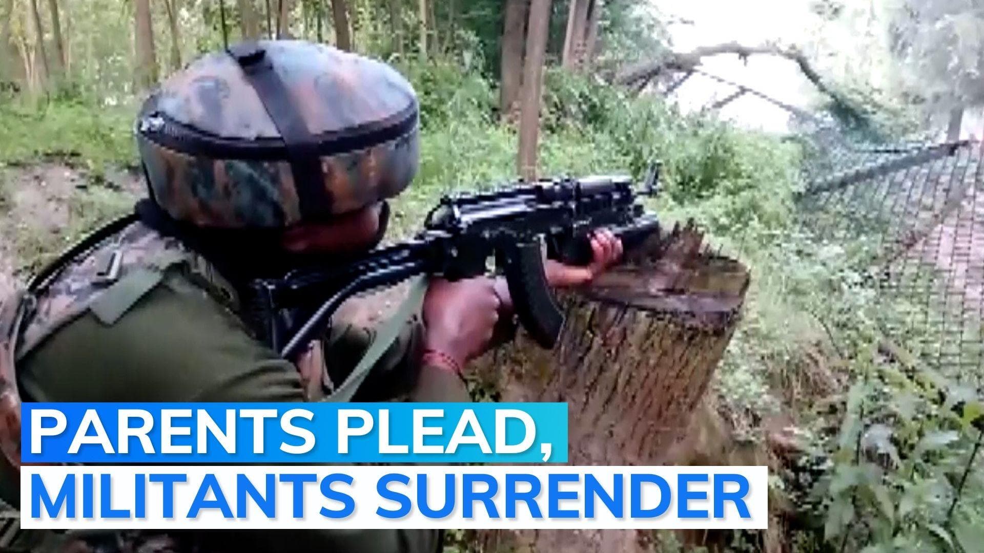 Two Kashmiri militants surrender during encounter after parents plead