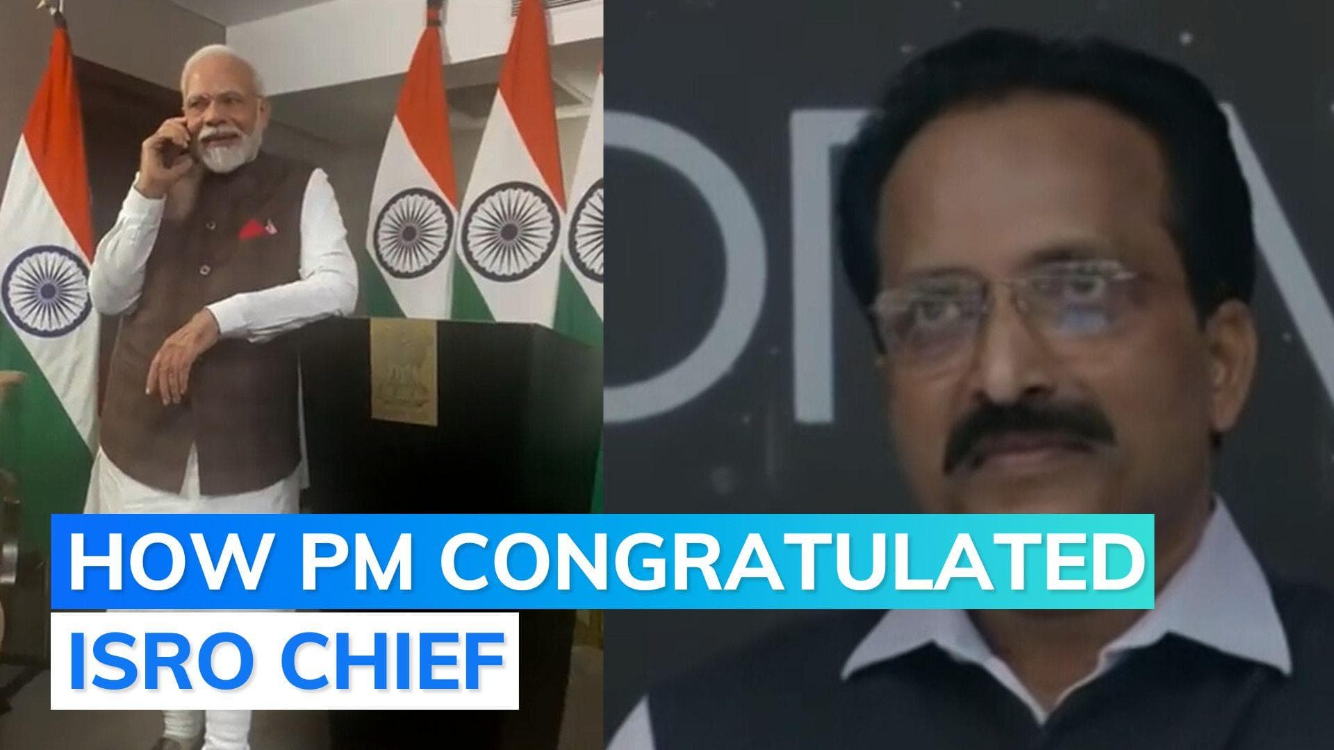 Chandrayaan 3: PM Modi calls ISRO chief Somanath after moon landing | Watch