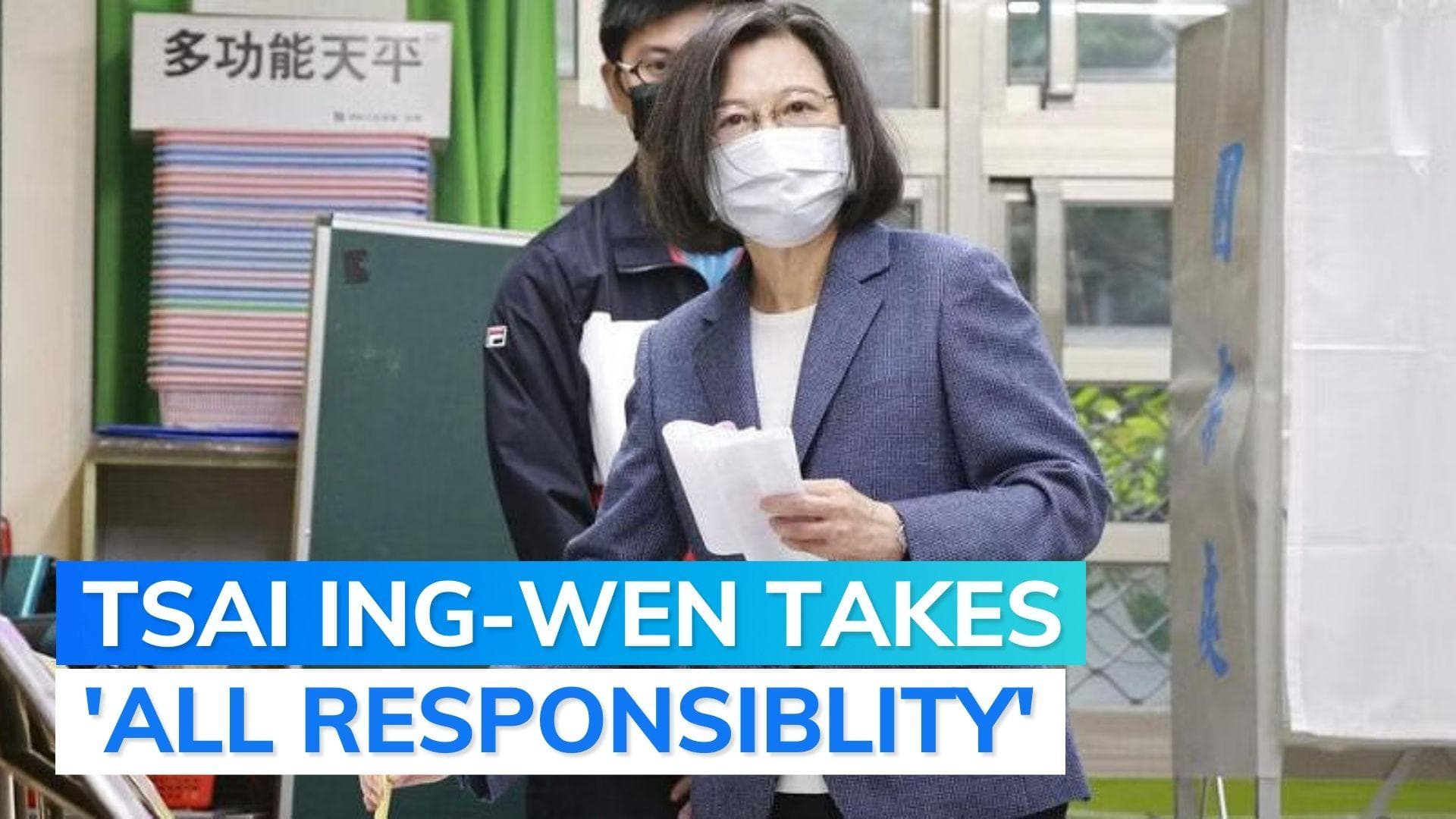 Taiwan president resigns as party leader after election loss