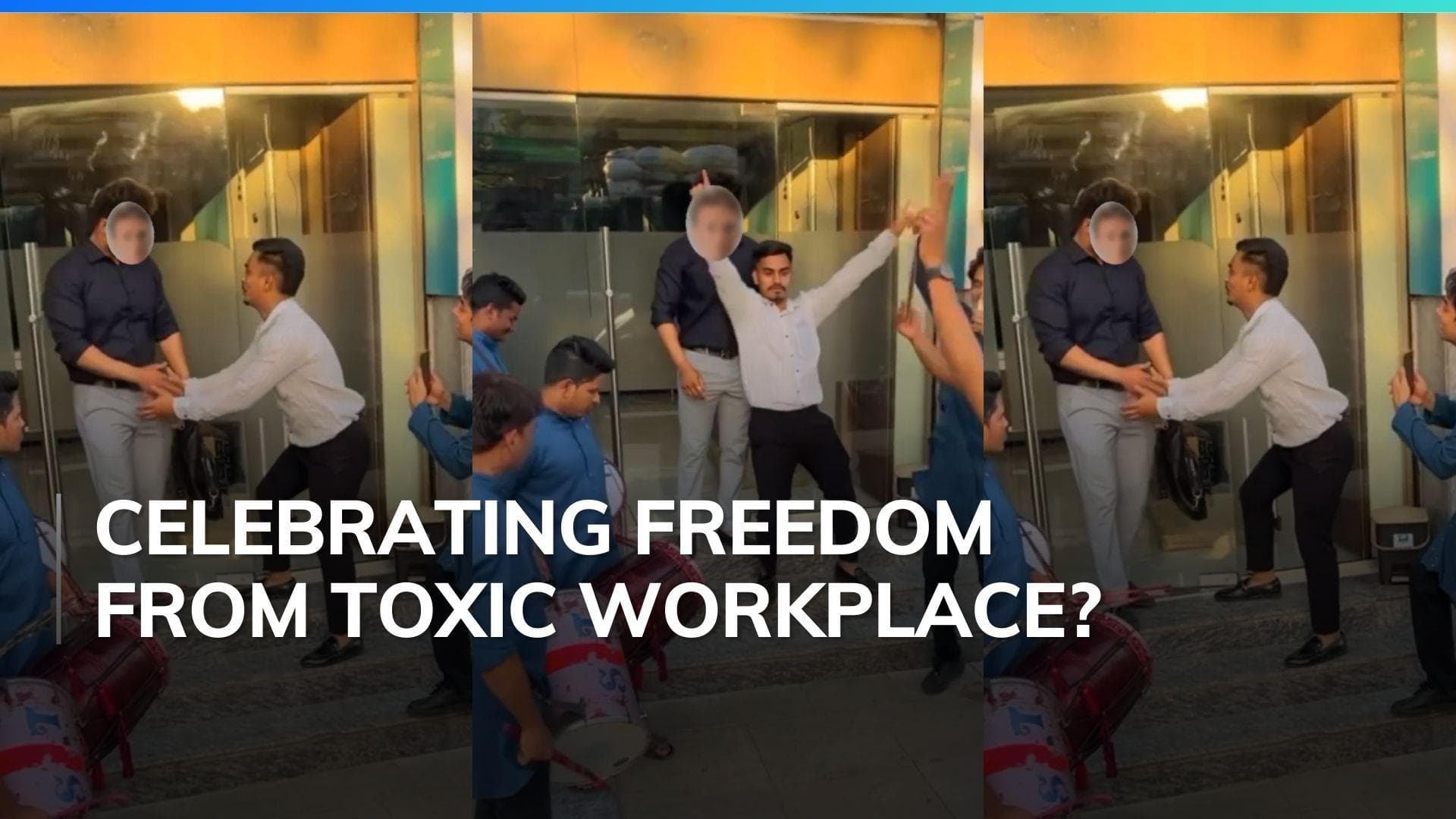Video shows man celebrating resignation with dhol and dance in front of 'toxic' boss  
